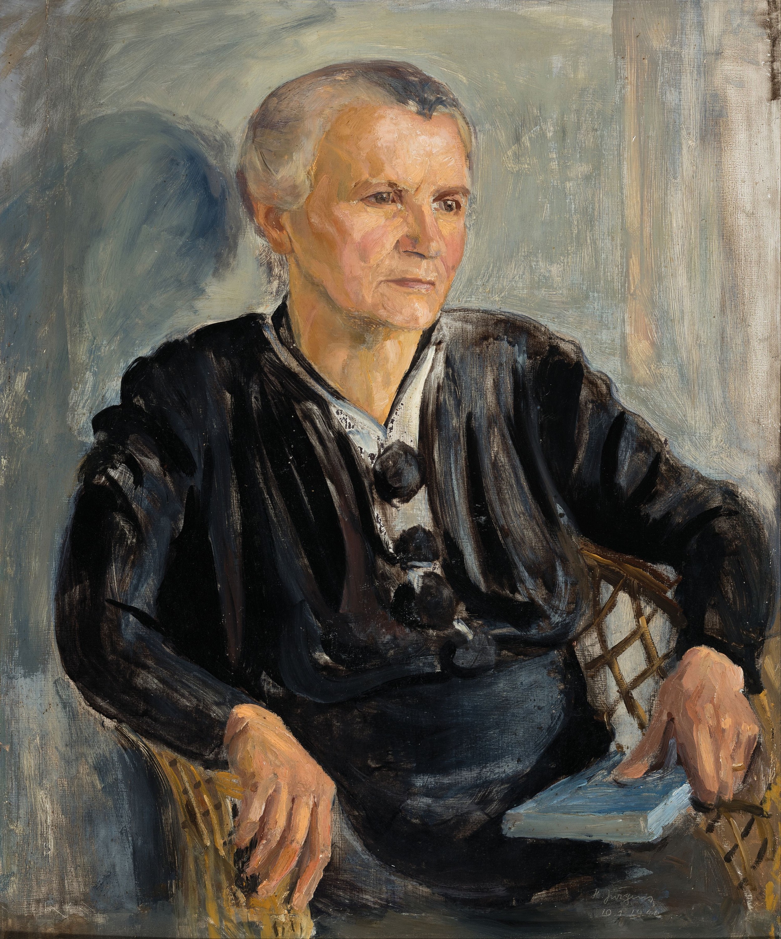 Hermann Jürgens, 1914 Heidelberg-1967 Godramstein, Porträtpaar, älterer Herr im Anzug und ältere Frau, wohl die Eltern des Künstlers, ...