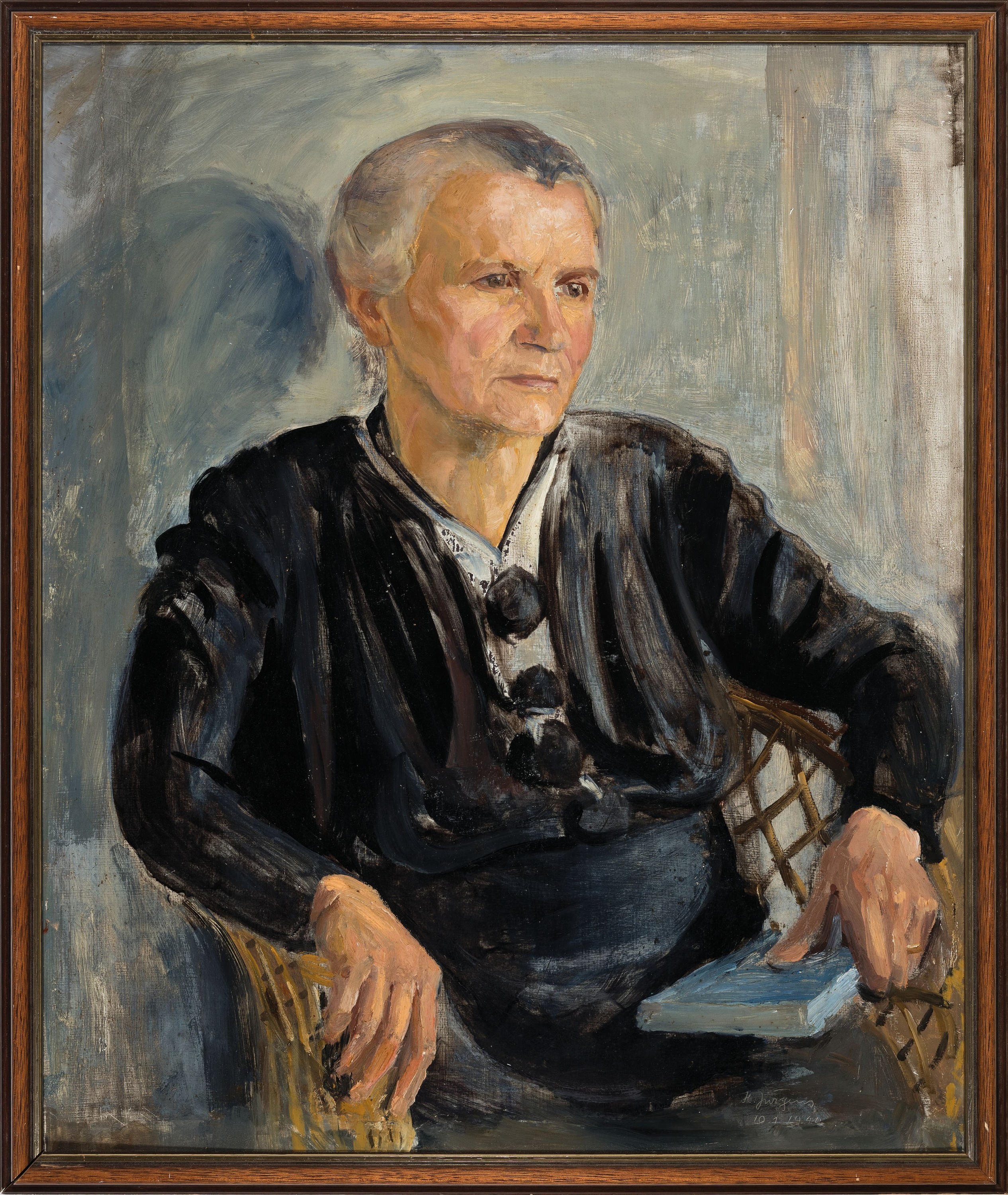 Detail k: Hermann Jürgens, 1914 Heidelberg-1967 Godramstein, Porträtpaar, älterer Herr im Anzug und ältere Frau, wohl die Eltern des Künstlers, ...