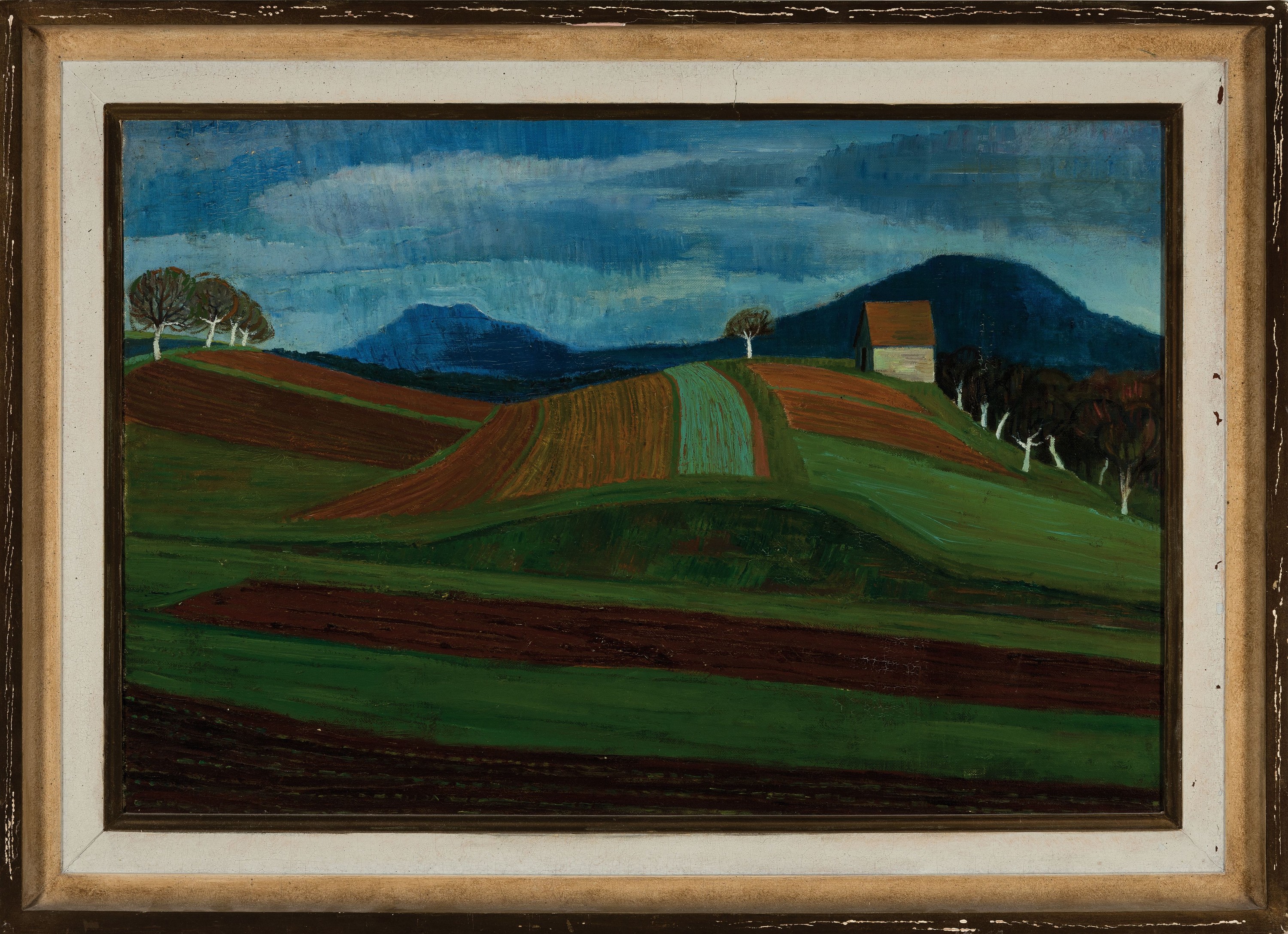 Detail k: Willi Hertlein, 1908-1968, Öl/Lwd, um 1930, ca. 48x75 cm, R. 61,5x84,5 cm, Das Gemälde stammt aus dem Nachlass des Künstlers, Herlein studierte ...