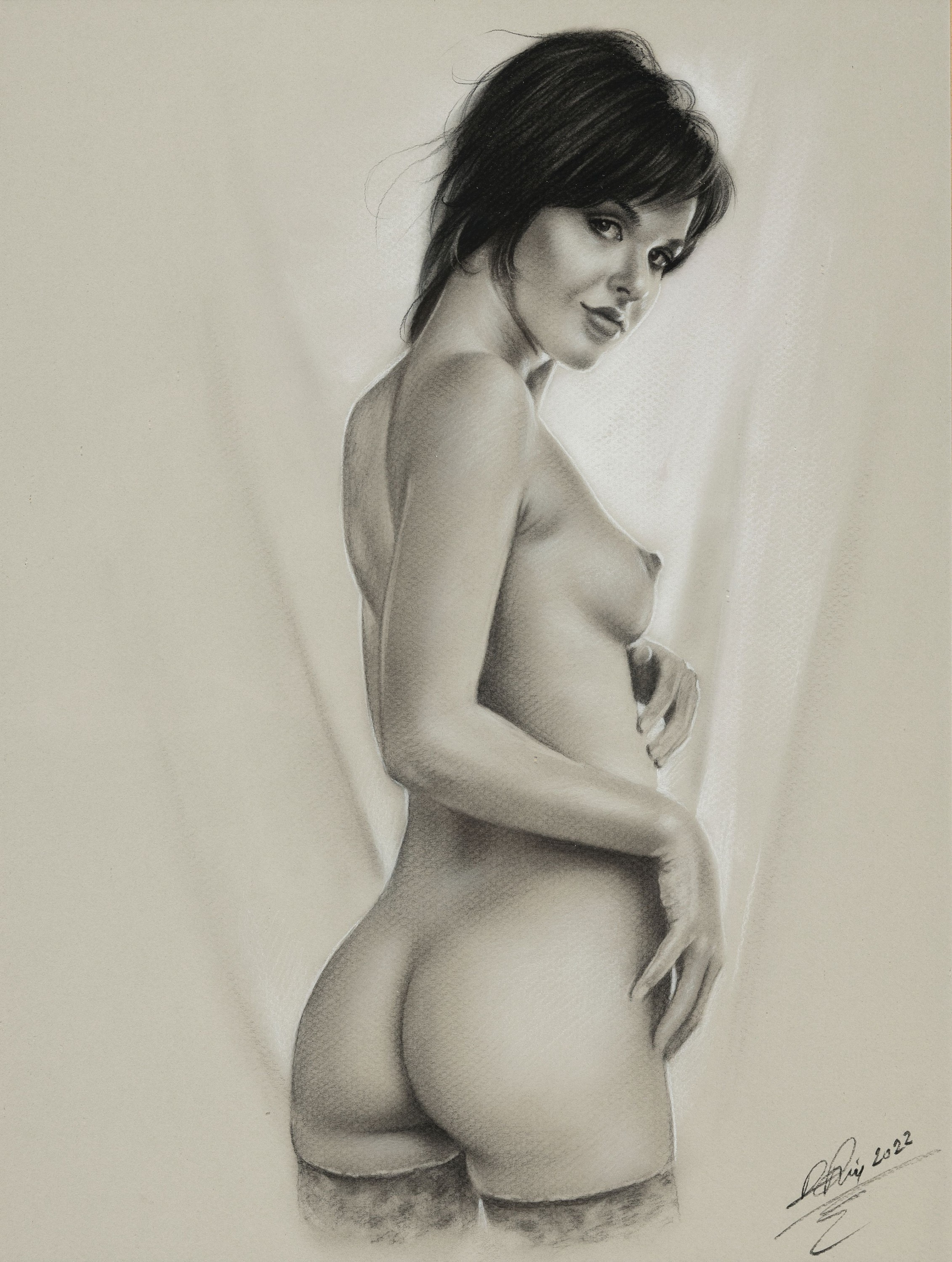 Image 26834428 - Denis Prenzel, geb. 1971, Konvolut aus 2 Akt-Pastellen, jeweils handsign., und datiert ...