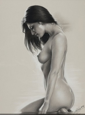 26834431a - Denis Prenzel, geb. 1971, Konvolut aus 2 Akt-Pastellen, jeweils handsign., und datiert ...