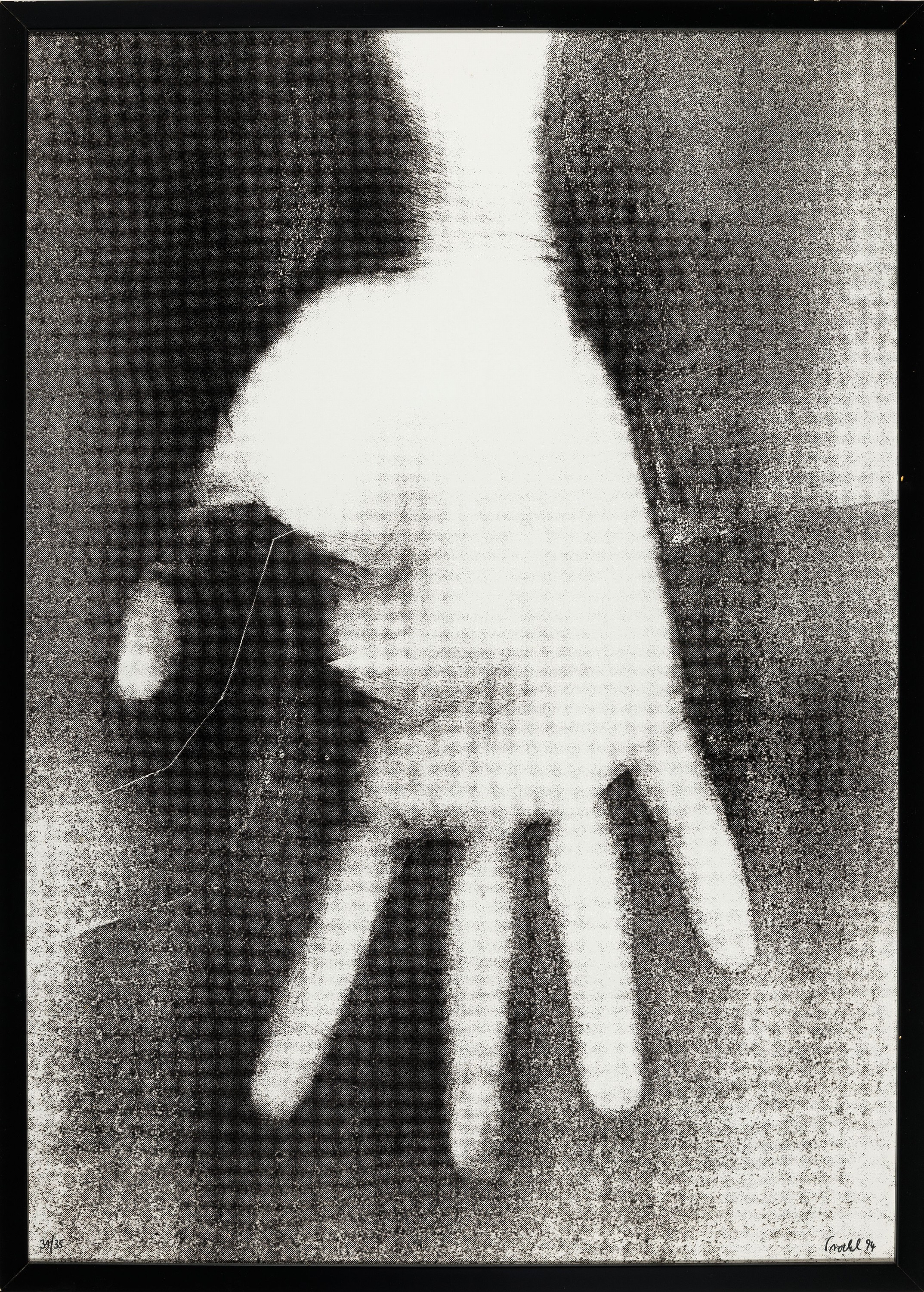 Detail k: Rosemarie Trockel, geb. 1952, Serigrafie auf dünnem Karton, "Europa", aus 1994, handsign., num., unter Glas gerahmt, Blatt ca. 84x59,5 cm, ...