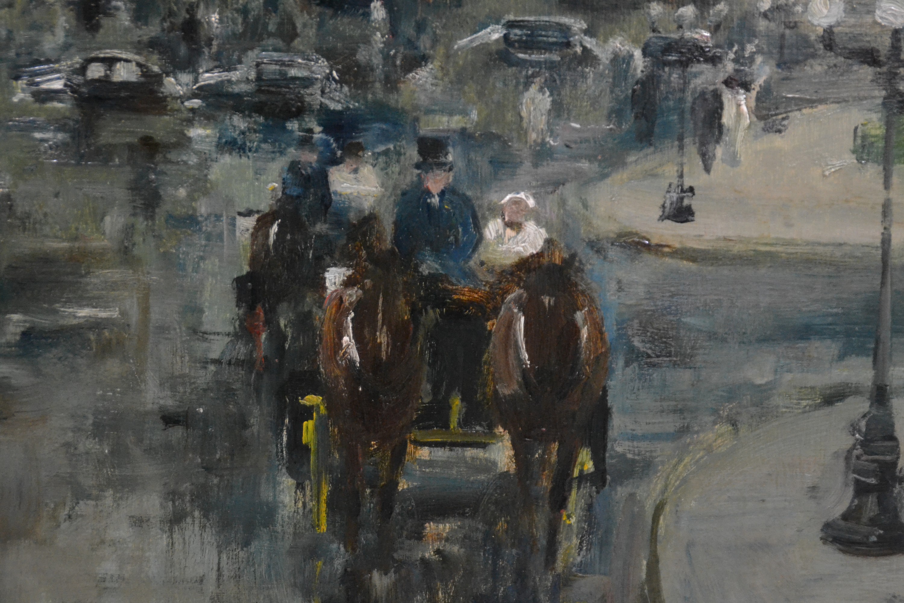 Detail b: Otto Dill, 1884 Neustadt-1957 Bad Dürkheim, "Notre Dame zu Paris", 1948, Blick über Pariser Verkehr auf die Westfassade von Notre Dame, ...