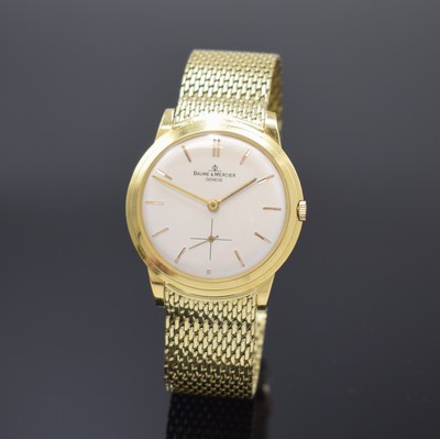 Image BAUME & MERCIER 18k yellow gold wristwatch reference 3552 with neutral 14k yellow ...