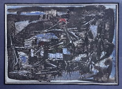 26835070l - Hermann Jürgens, 1914 heidelberg-1967 Homburg , 2 Mischtechniken auf Papier, abstrakte ...