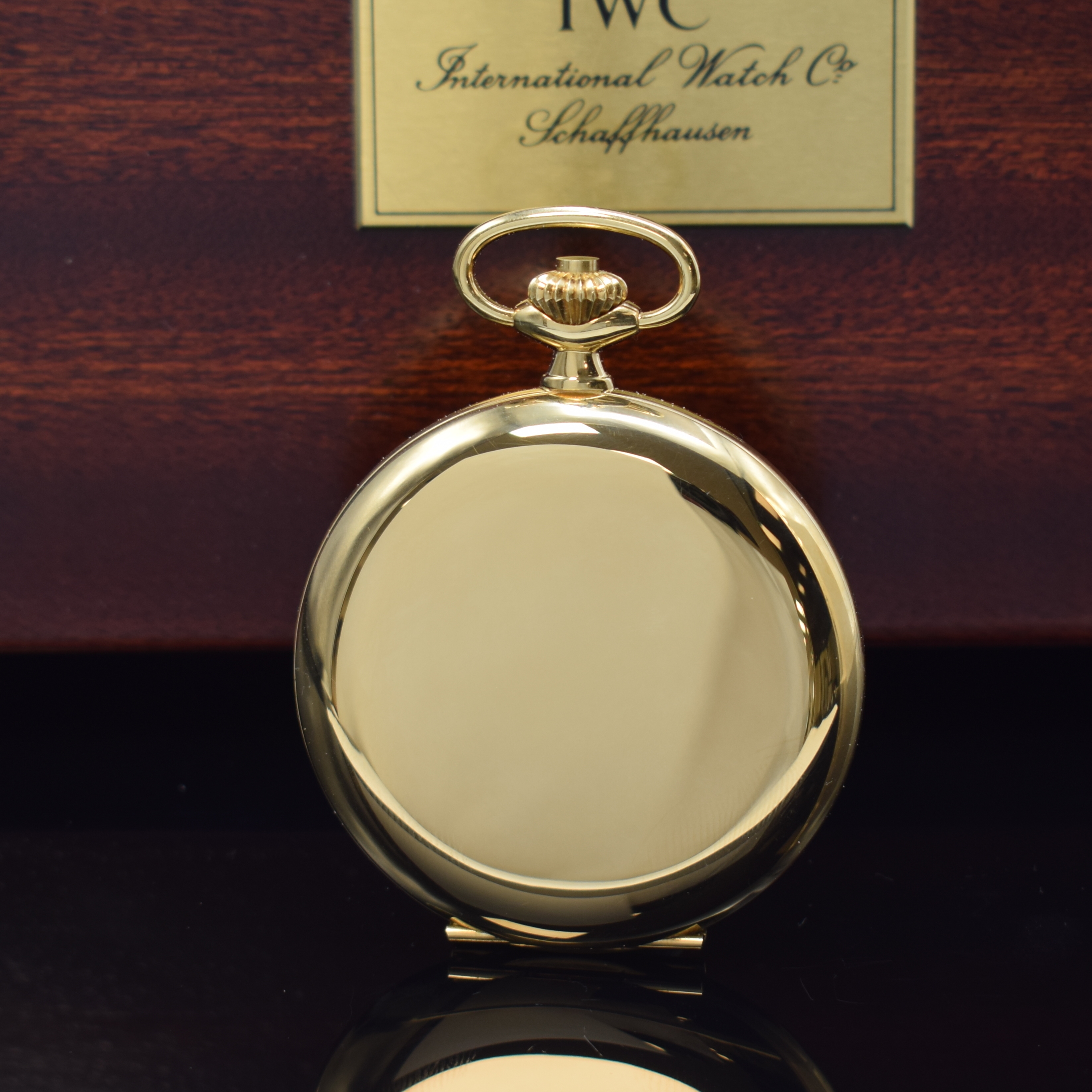 Detail a: IWC feine und extrem seltene, nahezu neuwertige Savonette Herrentaschenuhr in GG 750/000 Referenz 5409, Schweiz um 1975, glattes Goldgeh., ...