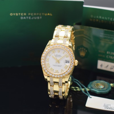 Image ROLEX Oyster Perpetual Datejust Pearlmaster Referenz 81298 in GG 750/000 mit Brillanten, ...