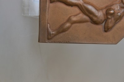 26836054e - 4 Bronzemedaillen zum Thema Sport, deutsch/französisch, 20.Jh., 1x Entw. Pierre ...