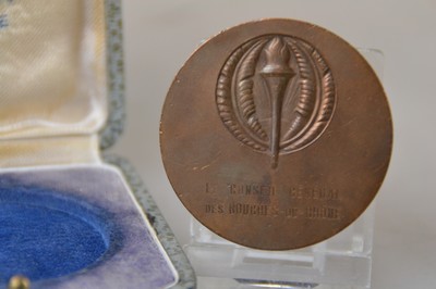 26836054i - 4 Bronzemedaillen zum Thema Sport, deutsch/französisch, 20.Jh., 1x Entw. Pierre ...