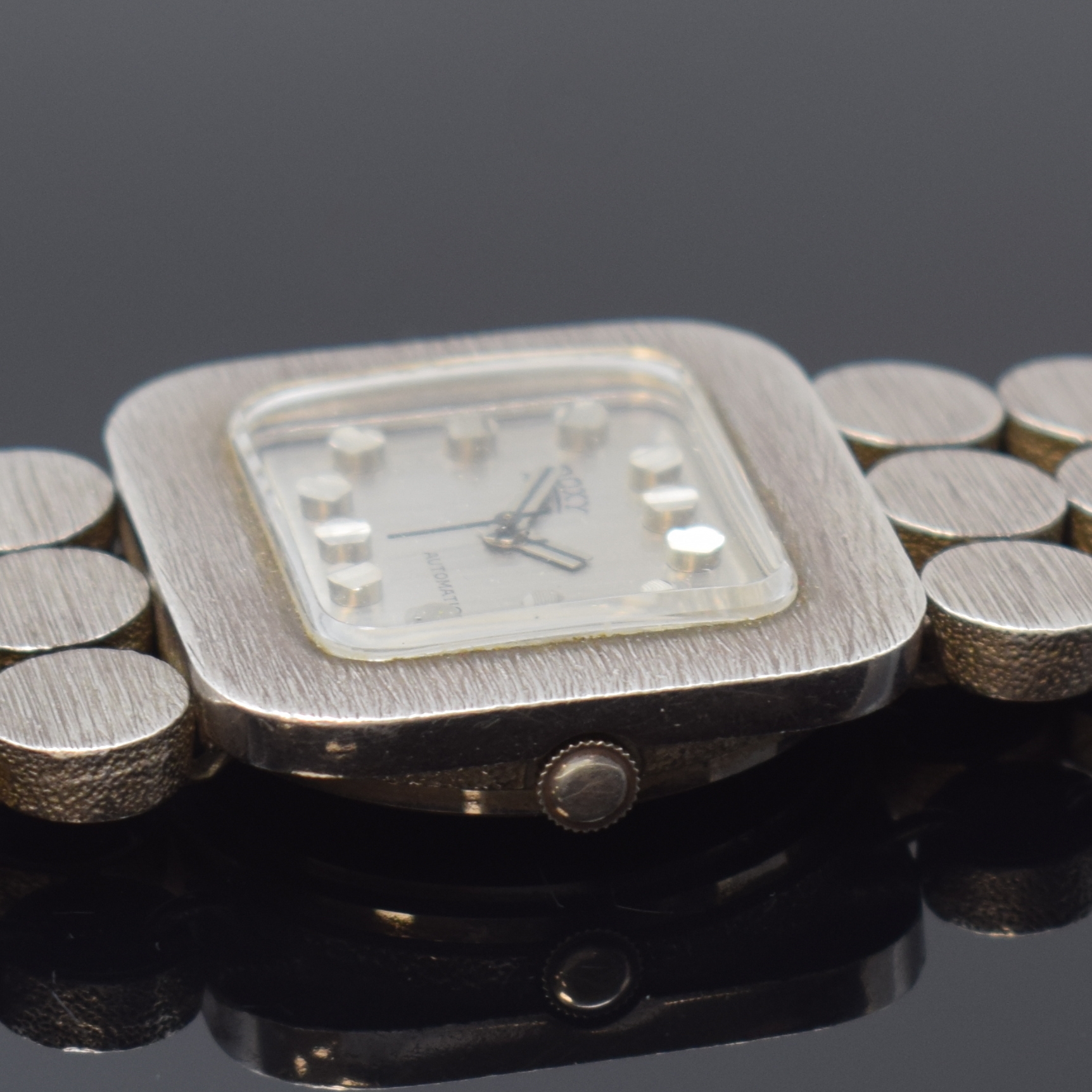 Detail c: ROXY Anker Design-Armbanduhr in 925er Silber, Deutschland um 1965, Automatik, massives Sterlingsilbergeh. inkl. Gliederband, Boden aufgedr., silb. ...