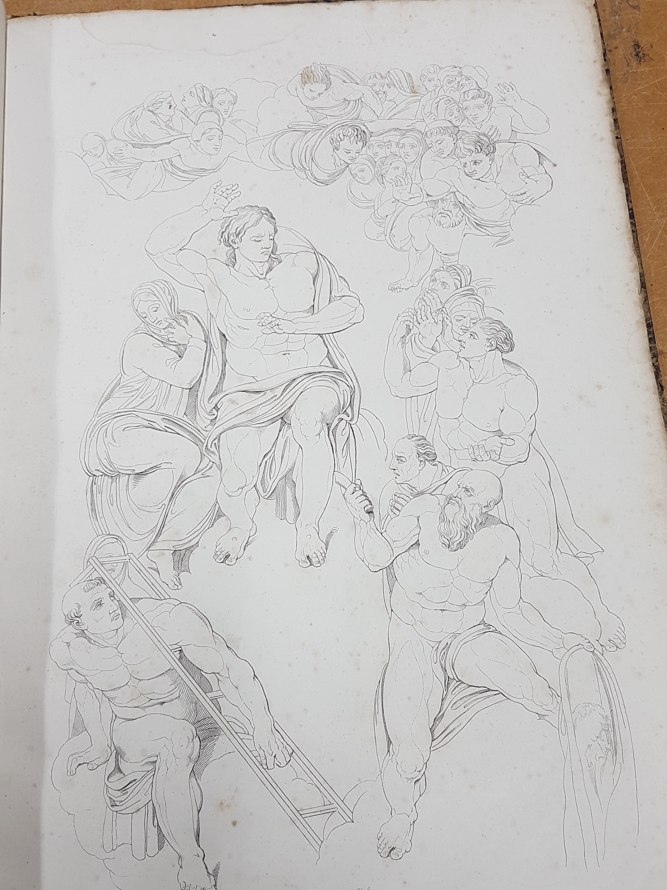 Detail c: Tommaso Piroli (1752-1824): Le Jugement Universel, peint par Michel-Ange Bonaroti dans la Chapelle Sixtine a Rome, Paris, Bocchini 1808, 17 ...