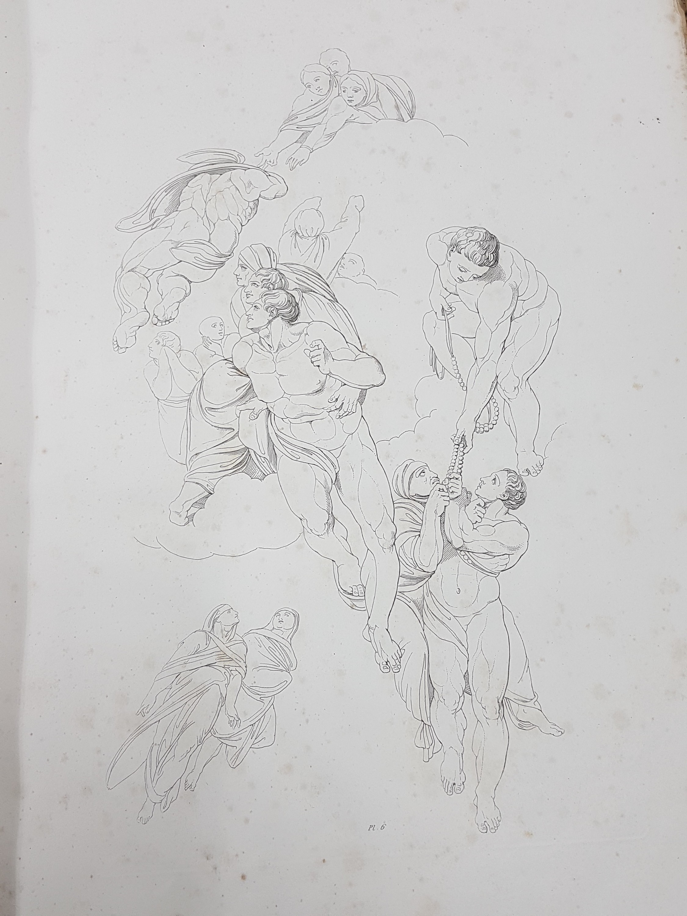 Detail d: Tommaso Piroli (1752-1824): Le Jugement Universel, peint par Michel-Ange Bonaroti dans la Chapelle Sixtine a Rome, Paris, Bocchini 1808, 17 ...