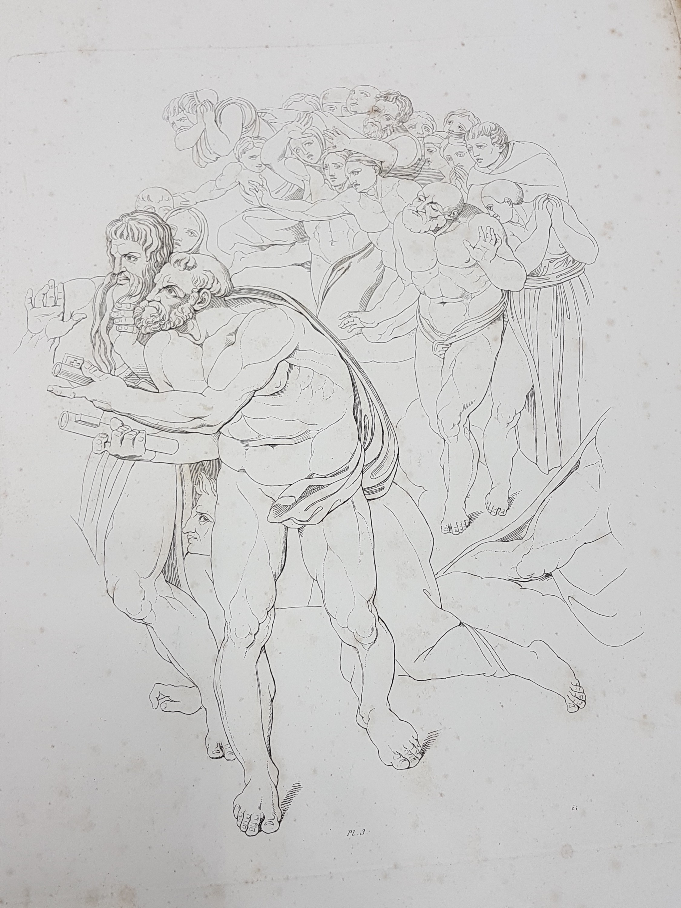 Detail e: Tommaso Piroli (1752-1824): Le Jugement Universel, peint par Michel-Ange Bonaroti dans la Chapelle Sixtine a Rome, Paris, Bocchini 1808, 17 ...