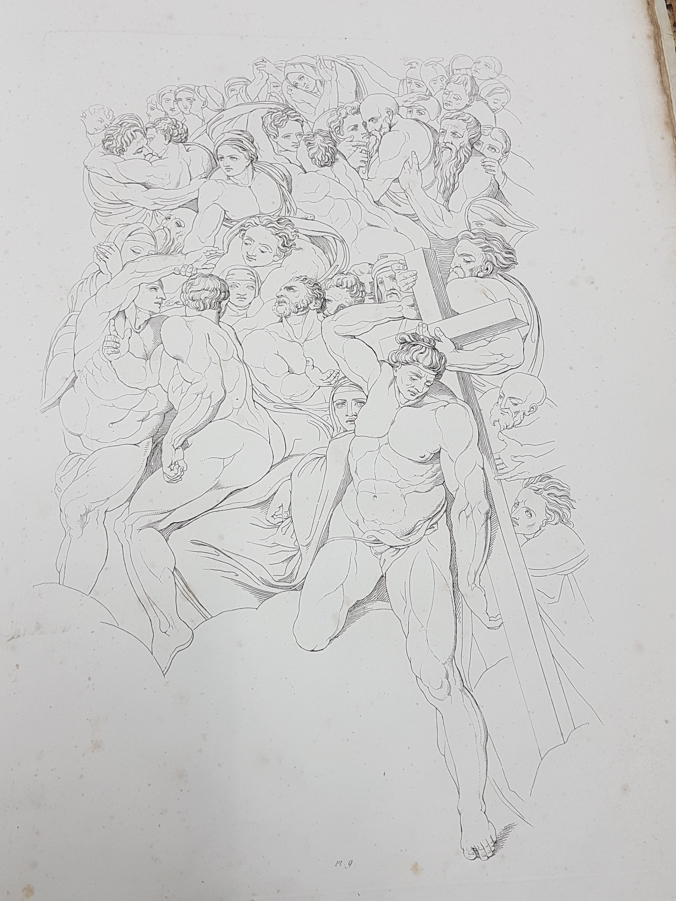 Detail h: Tommaso Piroli (1752-1824): Le Jugement Universel, peint par Michel-Ange Bonaroti dans la Chapelle Sixtine a Rome, Paris, Bocchini 1808, 17 ...