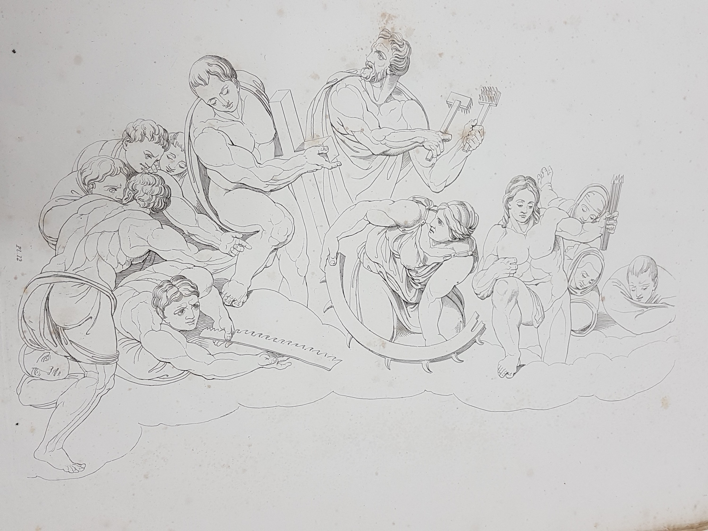 Detail k: Tommaso Piroli (1752-1824): Le Jugement Universel, peint par Michel-Ange Bonaroti dans la Chapelle Sixtine a Rome, Paris, Bocchini 1808, 17 ...