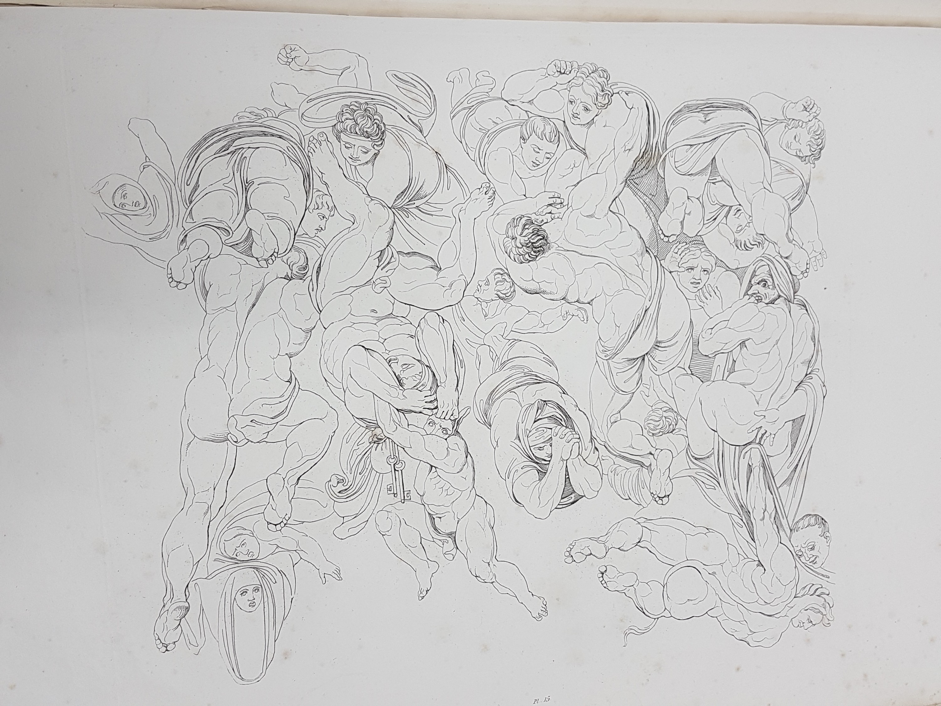 Detail n: Tommaso Piroli (1752-1824): Le Jugement Universel, peint par Michel-Ange Bonaroti dans la Chapelle Sixtine a Rome, Paris, Bocchini 1808, 17 ...