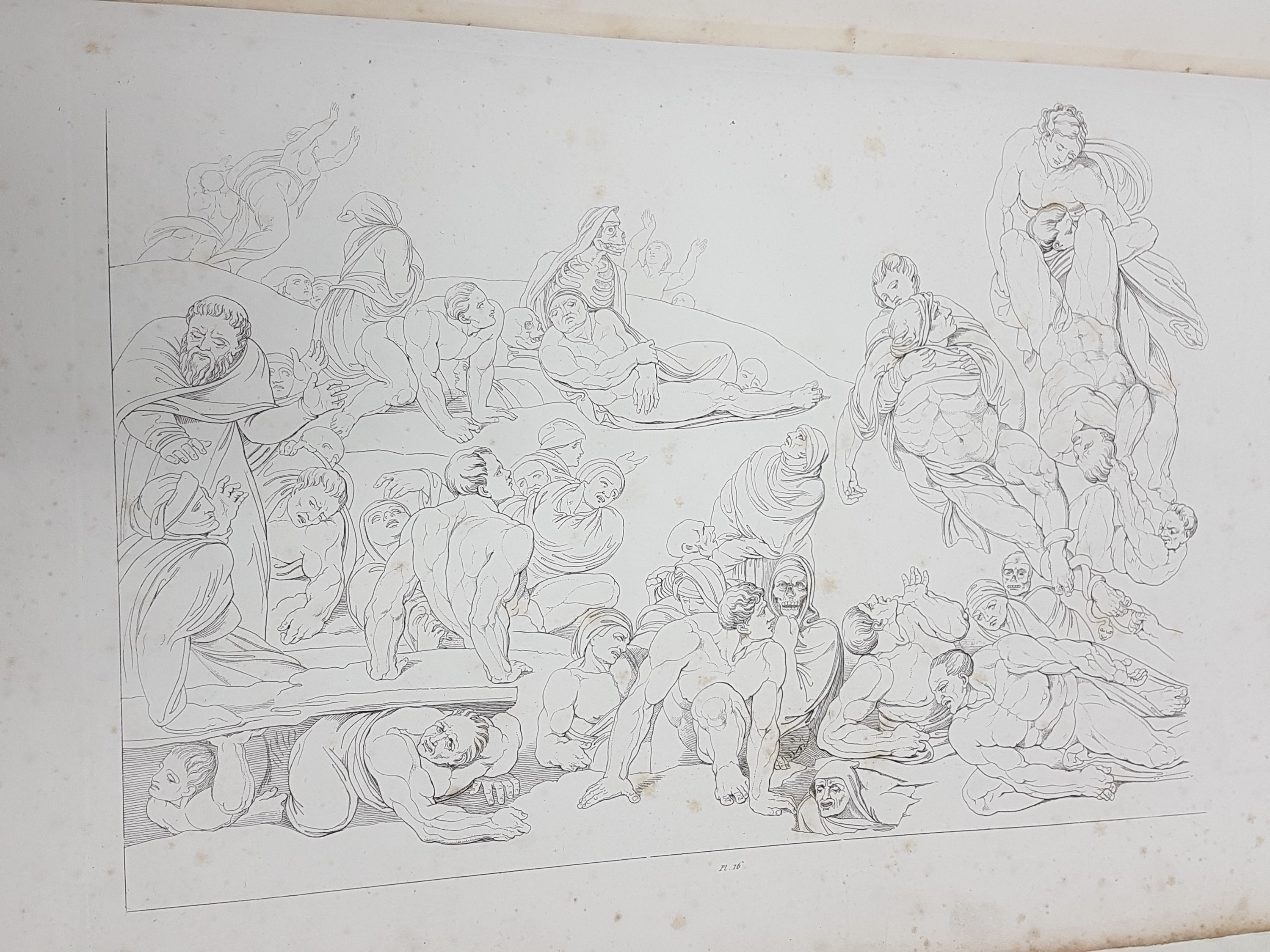 Detail o: Tommaso Piroli (1752-1824): Le Jugement Universel, peint par Michel-Ange Bonaroti dans la Chapelle Sixtine a Rome, Paris, Bocchini 1808, 17 ...