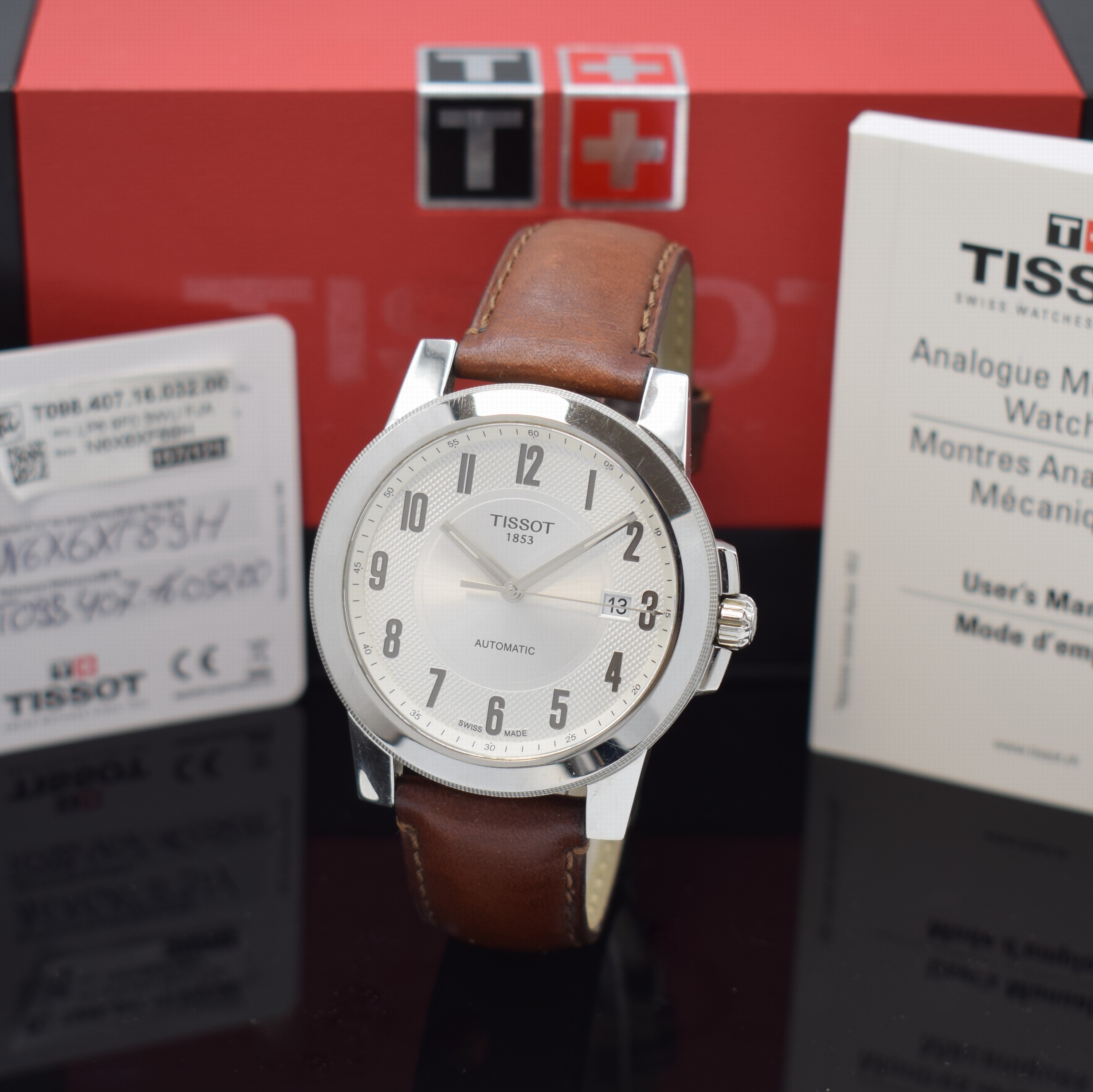 TISSOT Gentleman Herrenarmbanduhr in Stahl Referenz T098.407.16.032.00, Schweiz verk. lt. beil. Garantiekarte 12/2018, Automatik, beids. vergl. Geh. ...