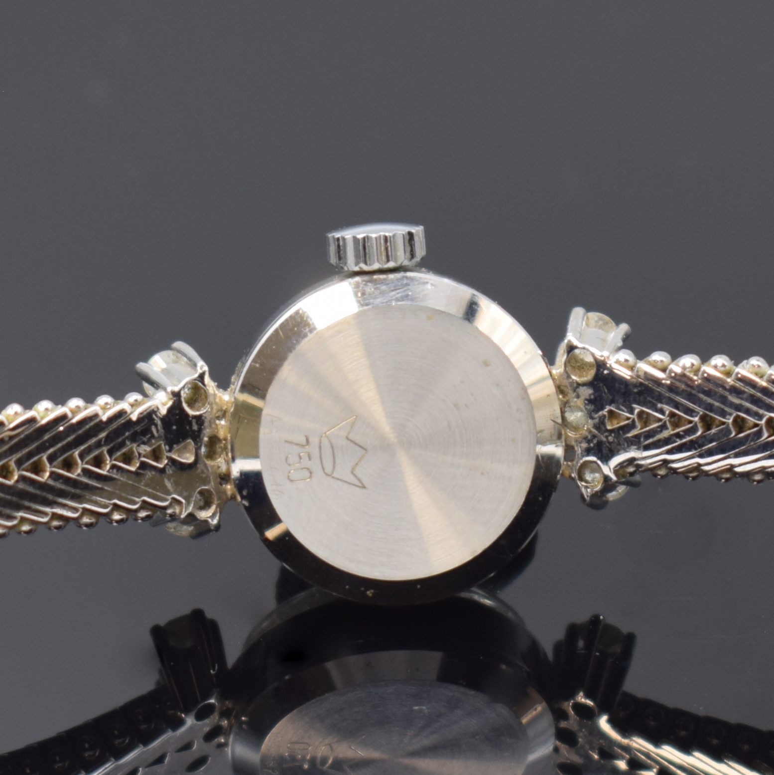 Detail c: CONSTANTA Damenarmbanduhr in WG 750/000 mit Diamanten, Schweiz um 1965, Handaufzug, Boden aufgedr., 6 Diamanten, silb. Zifferbl. m. silb. Std.-Ind., ...