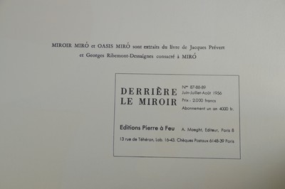 26836346h - 2 Ausgaben Derriere Le Miroir, Paris, Maeght 1956 und 1968, gr.4°, No. 87-88-89 ...