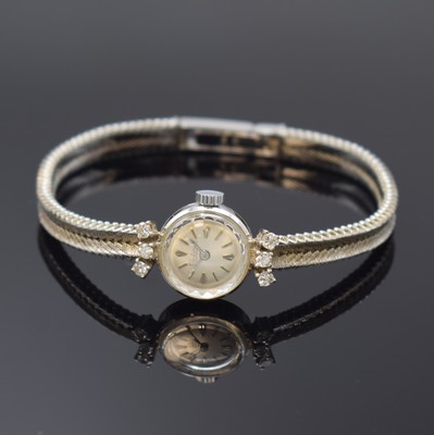 Image CONSTANTA 18k white gold ladies wristwatch with diamonds, Switzerland around 1965, manual ...