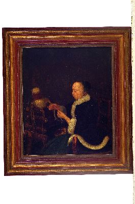 26836574k - Kopist nach Gerard Ter Borch (1617-1681), spätes 18.Jh., Die Spinnerin, unsigniert, ...