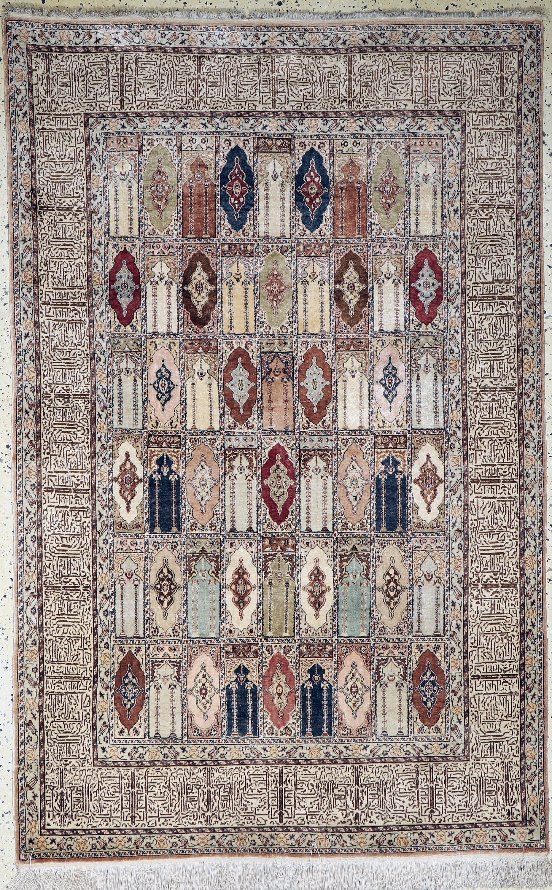 Seiden Kayseri, Türkei, Anfang 20.Jhd, reine Naturseide, ca. 185 x 117 cm, EHZ: 2