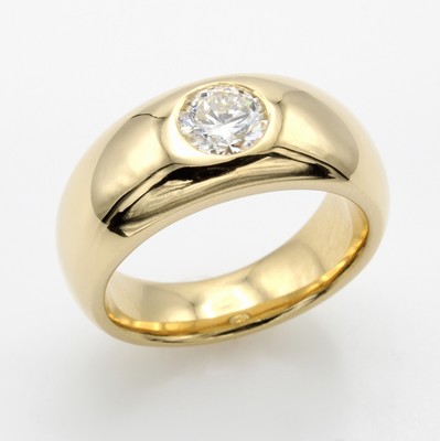 Image Ring mit Brillantsolitär, GG 750/000, Brill.0.843 ct Weiß/vs, massive ...