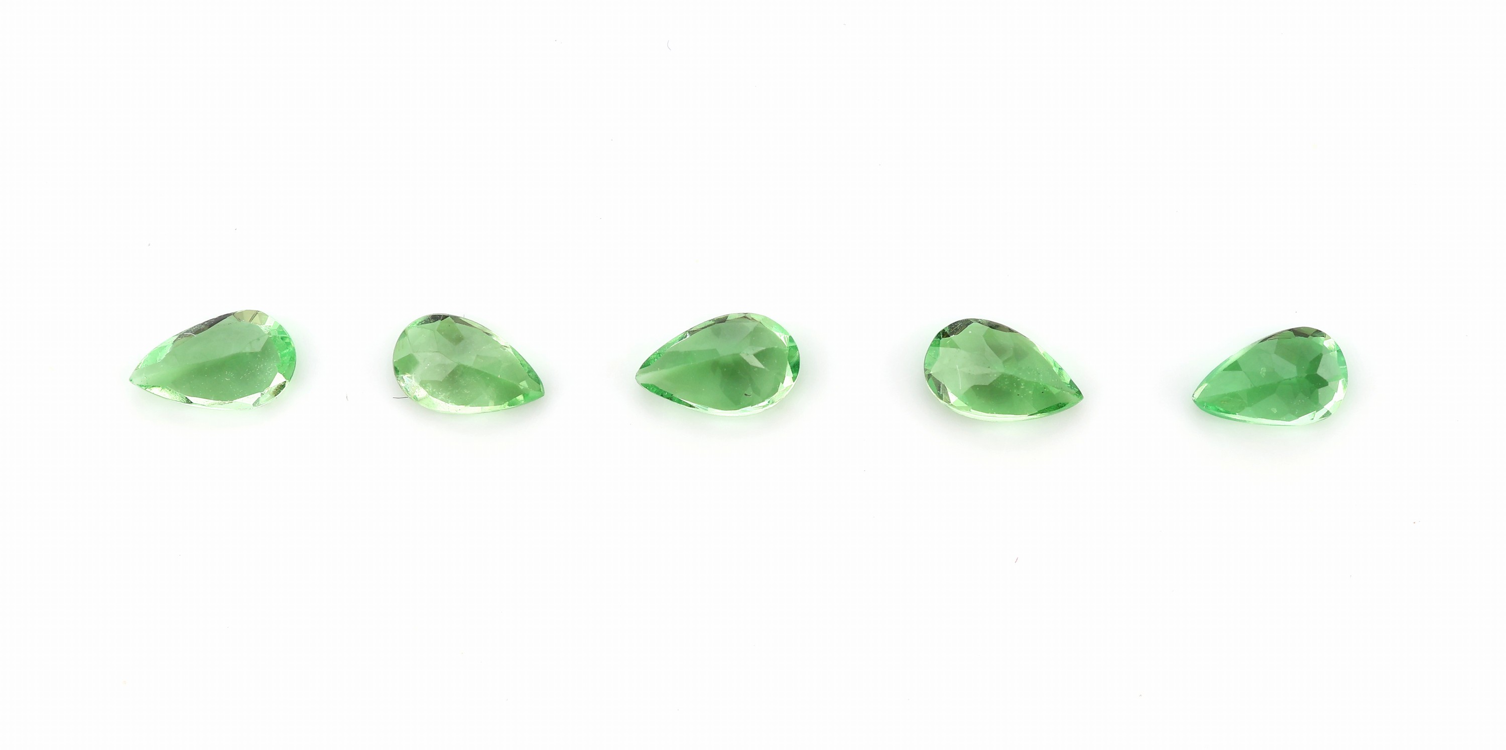 Detail a: Lot 5 lose Tsavorite, zus. ca. 1.21 ct facett.Tropfen