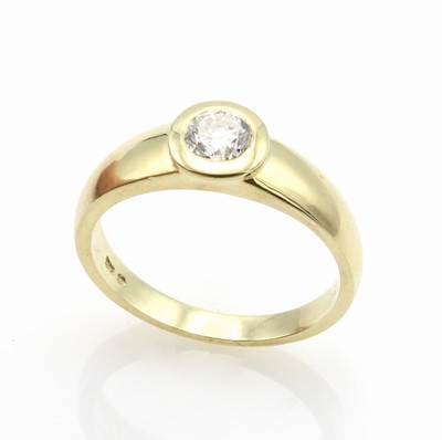 Image Ring mit Brillant, GG 585/000, Brill. ca. 0.43 ct feines Weiß/p, RW ca. 54 ...