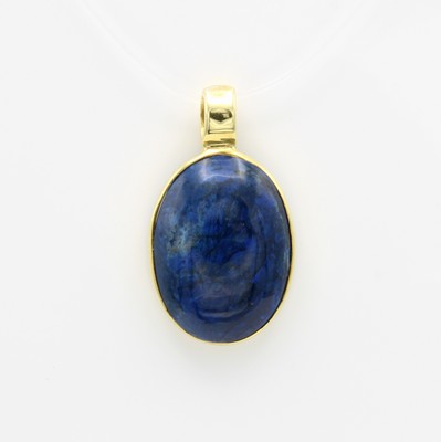 Image Anhänger mit Lapislazuli, GG 585/000, ovalerLapislazulicabochon in glatter Fassung ...