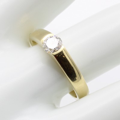 Image Ring mit Brillantsolitär, GG 585/000, Brill.ca. 0.35 ct feines Weiß/si, RW ...