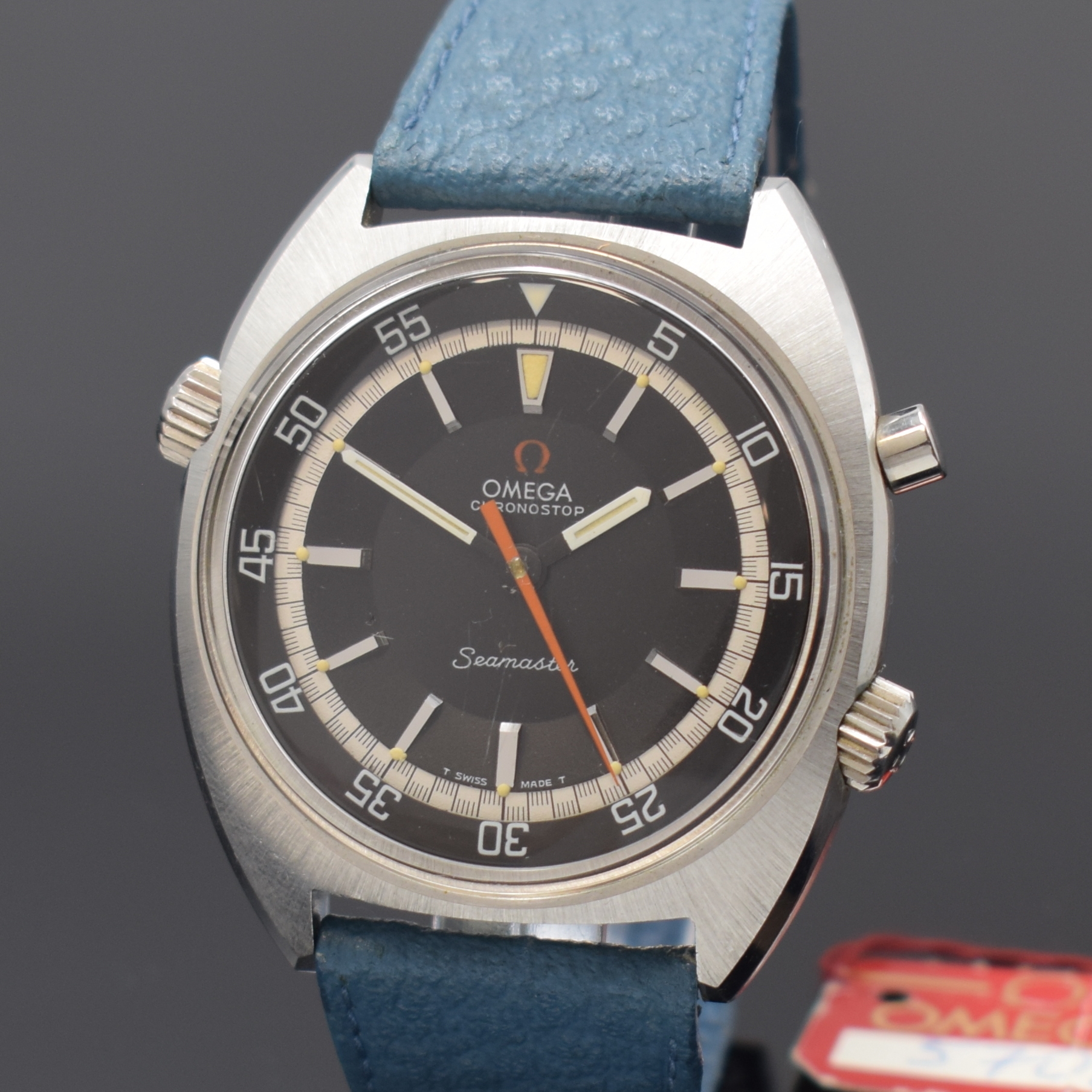 Detail a: OMEGA Seamaster Chronostop nahezu neuwertige Herrenarmbanduhr in Stahl Referenz 145.008, Schweiz um 1969, Handaufzug, verschr. 2-tlg. Geh. m. ...
