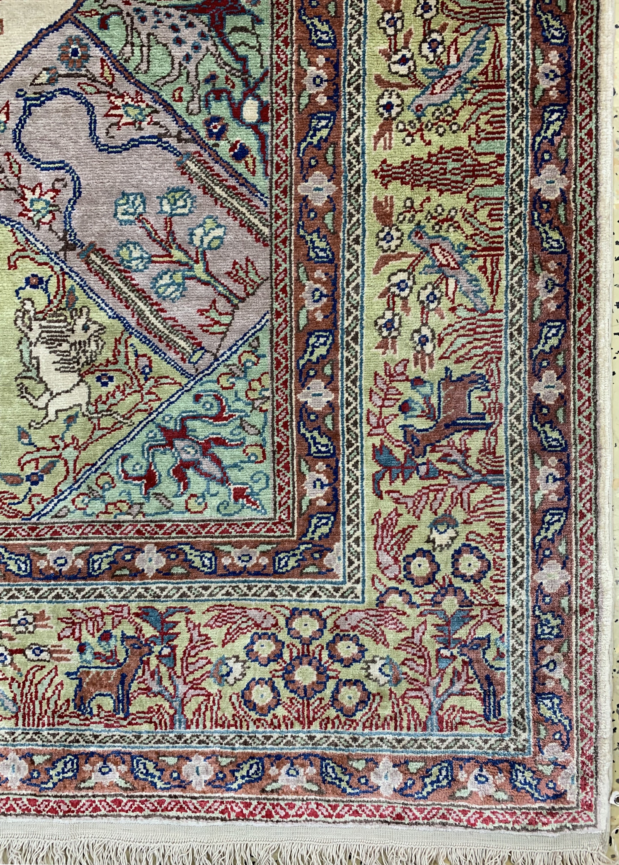 Detail a: Seiden Kayseri fein, Türkei, Mitte 20.Jhd, reine Naturseide, ca. 153 x 103 cm, EHZ: 2