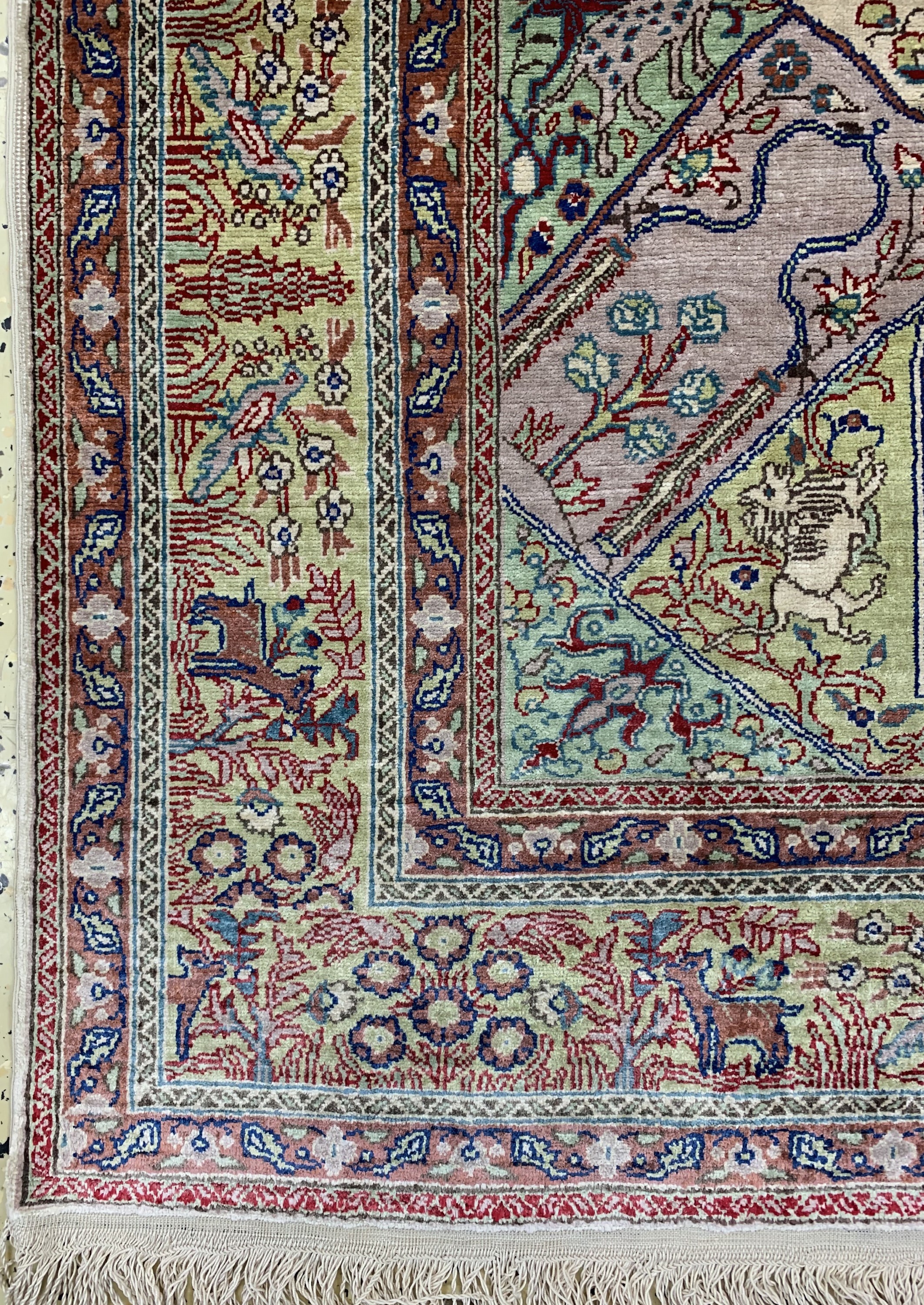 Detail b: Seiden Kayseri fein, Türkei, Mitte 20.Jhd, reine Naturseide, ca. 153 x 103 cm, EHZ: 2
