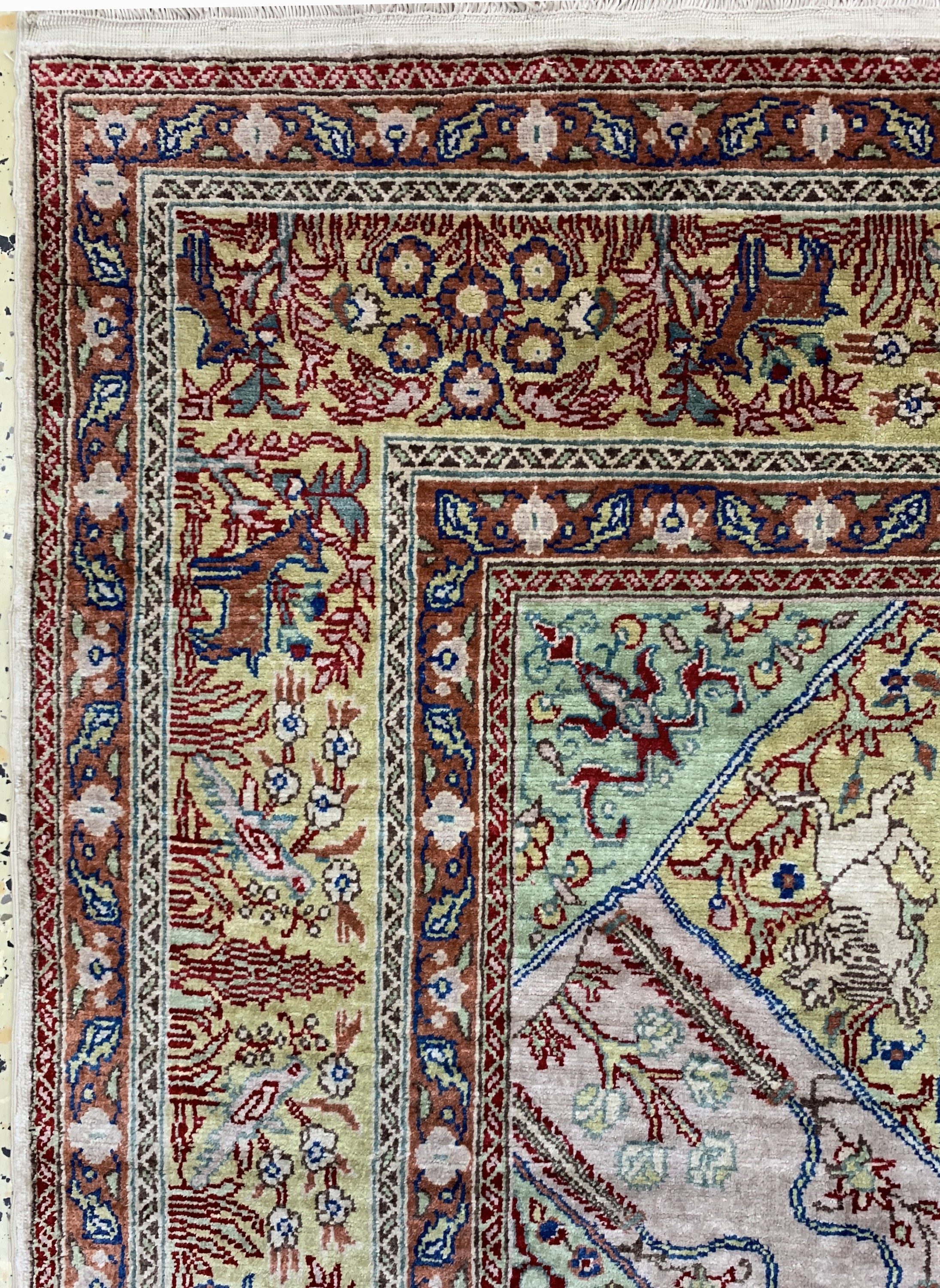 Detail d: Seiden Kayseri fein, Türkei, Mitte 20.Jhd, reine Naturseide, ca. 153 x 103 cm, EHZ: 2