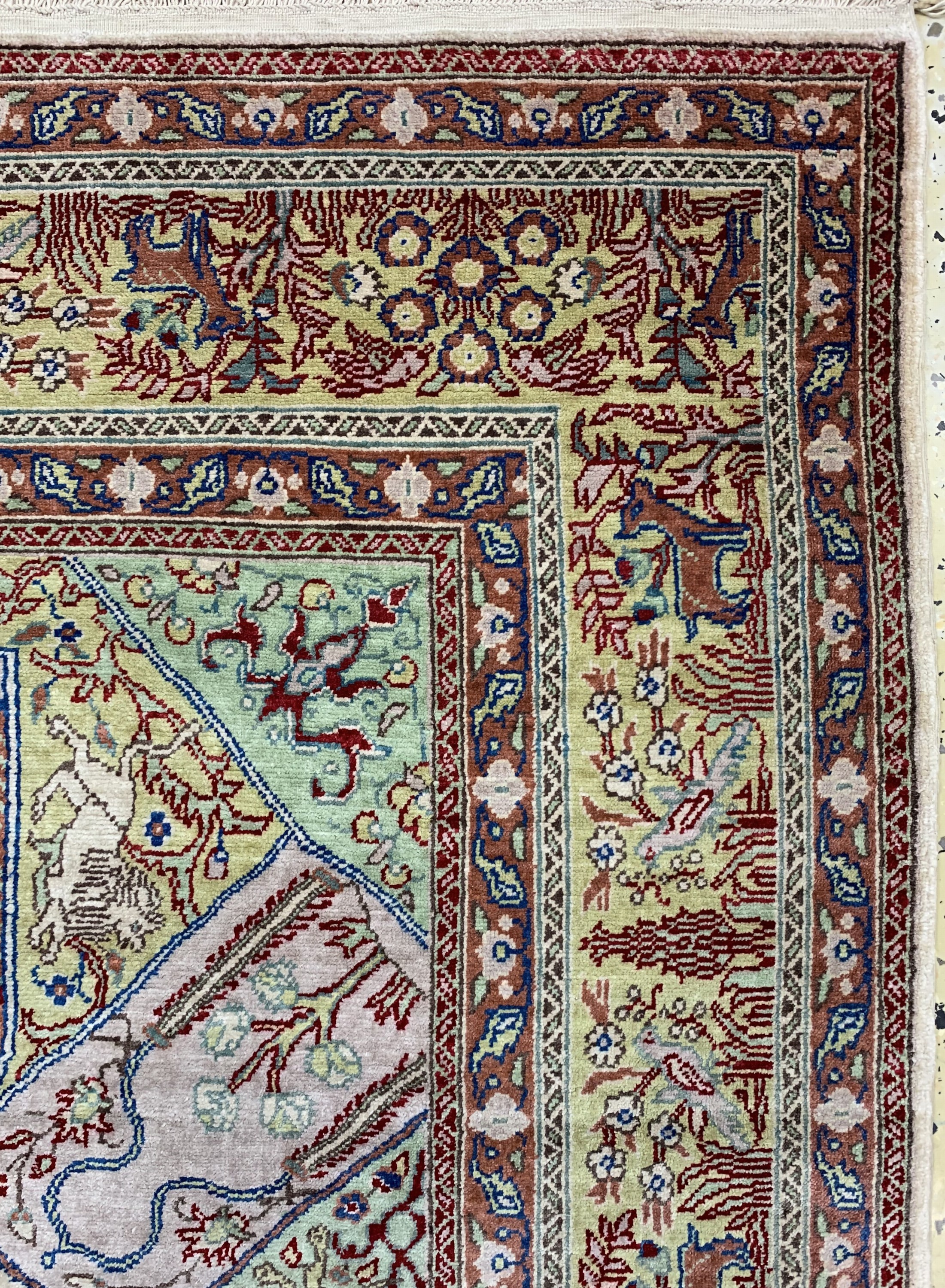Detail e: Seiden Kayseri fein, Türkei, Mitte 20.Jhd, reine Naturseide, ca. 153 x 103 cm, EHZ: 2