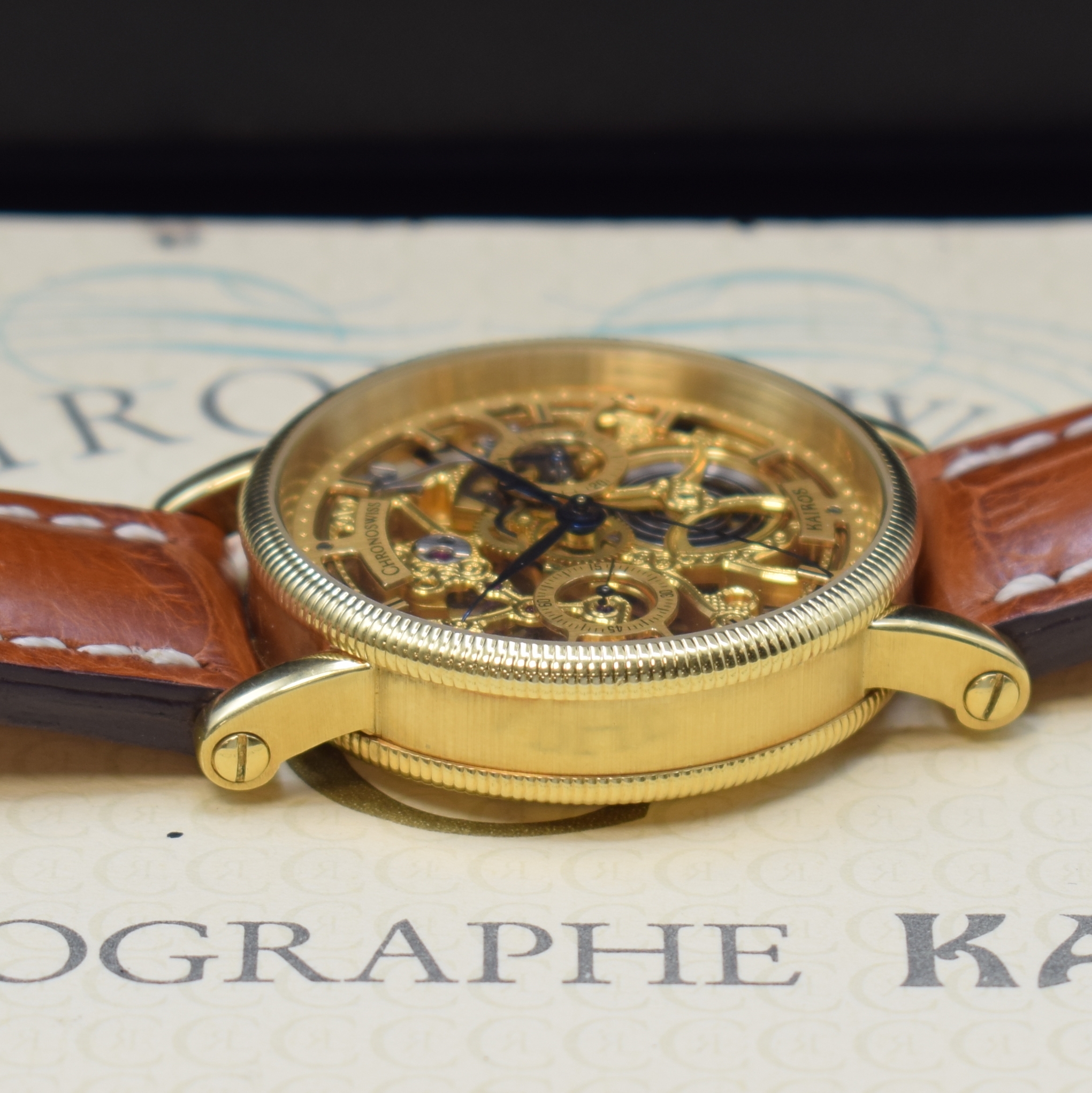 Detail c: CHRONOSWISS KAIROS auf 600 Stück limitierte Herrenarmbanduhr mit Chronograph in GG 750/000 Referenz CH 2321, Schweiz um 1992, Handaufzug, beids. ...