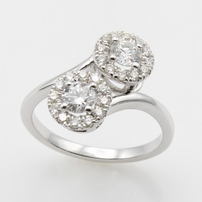 Image Ring mit Brillanten, WG 585/000, Brill. zus. ca. 1.0 ct Weiß/p1, RW ca. 56 ...