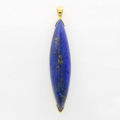 Image Anhänger mit Lapislazuli, GG 585/000, Lapislazulinavette ca. 65.5 ct ...