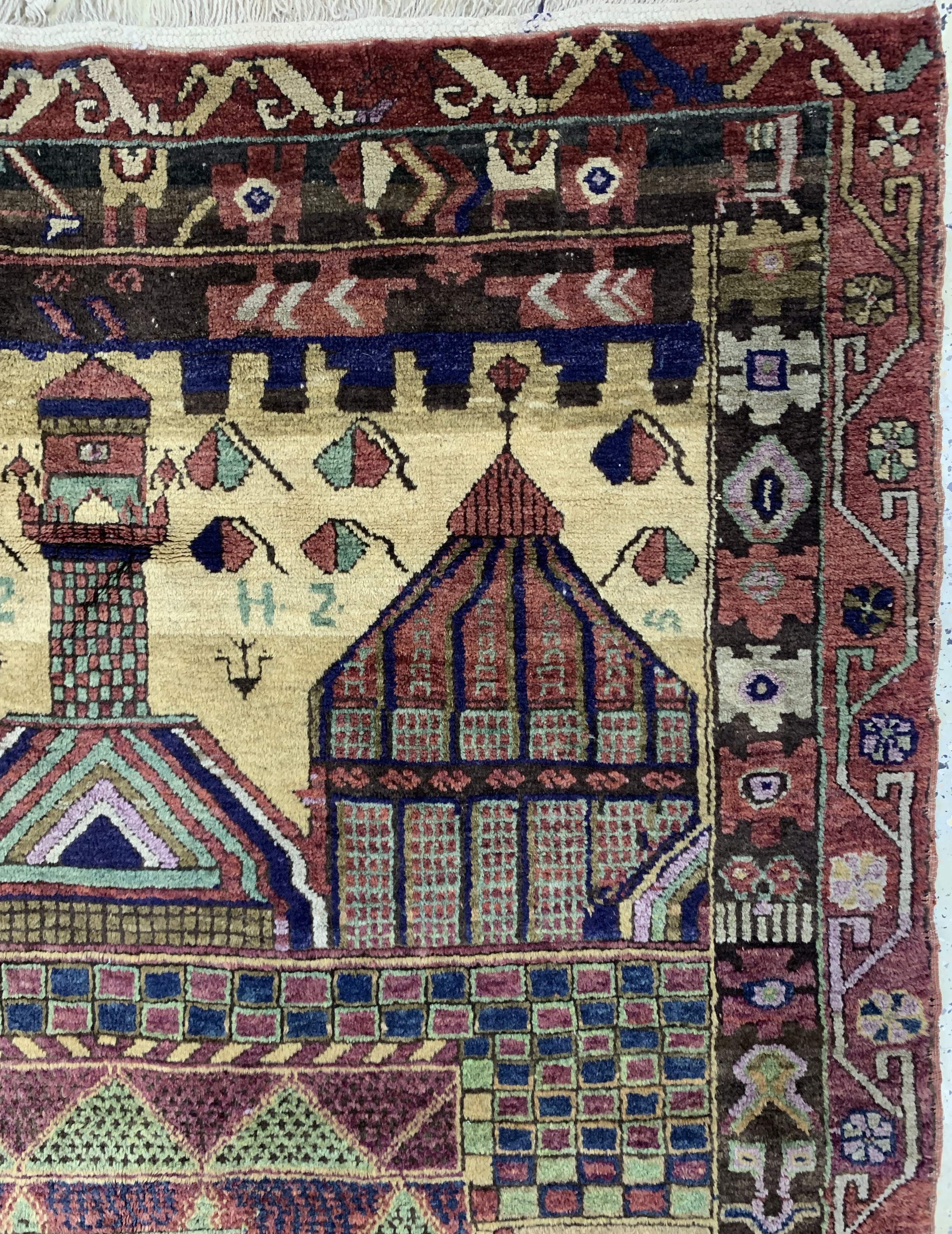 Detail b: Karapinar alt, Türkei, Anfang 20.Jhd, Wolleauf Wolle, ca. 210 x 150 cm, EHZ: 2