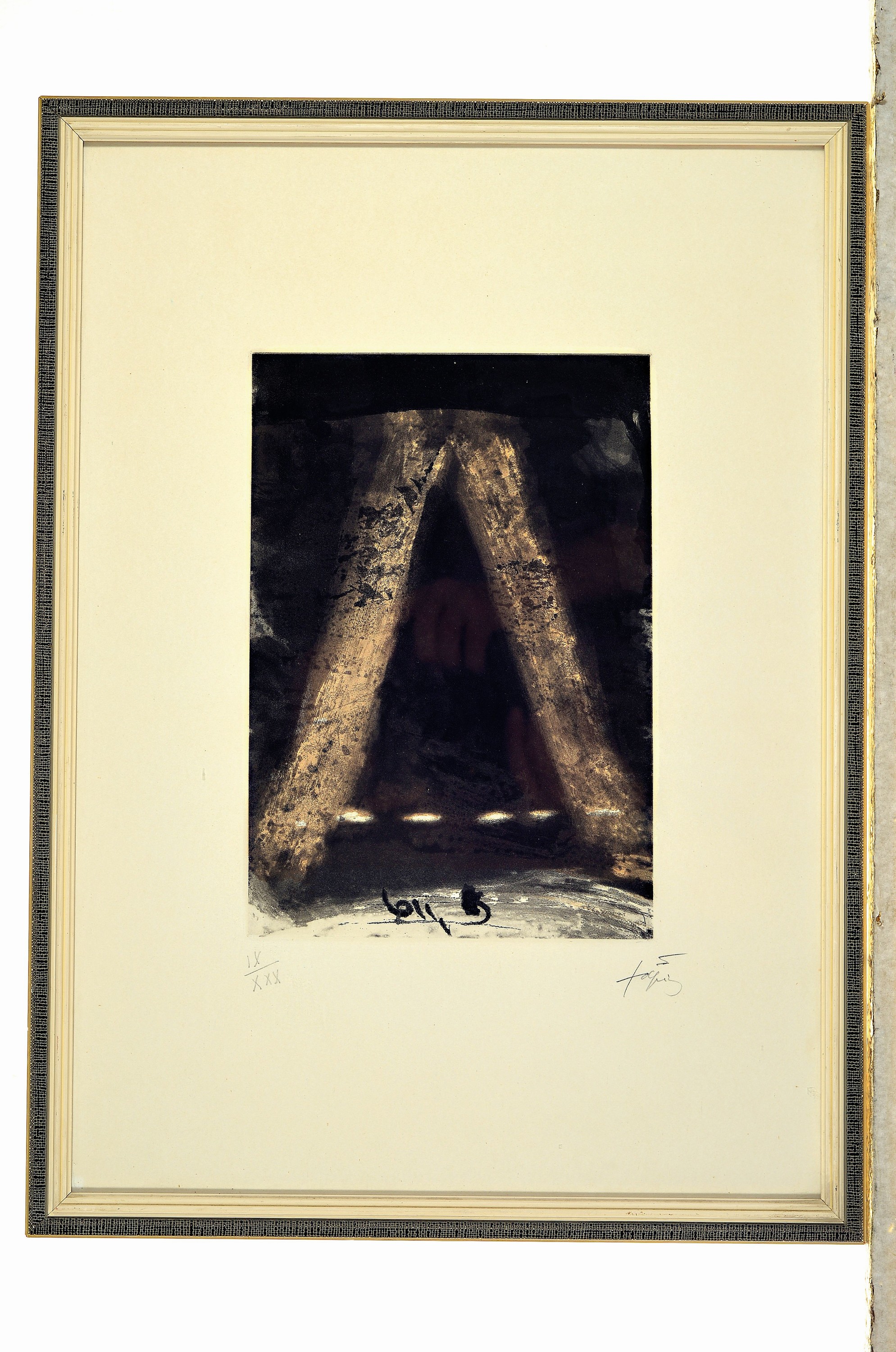 Detail k: Antoni Tapies, 1923-2012 Barcelona, Radierung zu Joan Brossa aus "Paroles Peintes no IV", unveröffentlichte Gedichte verschiedener ...