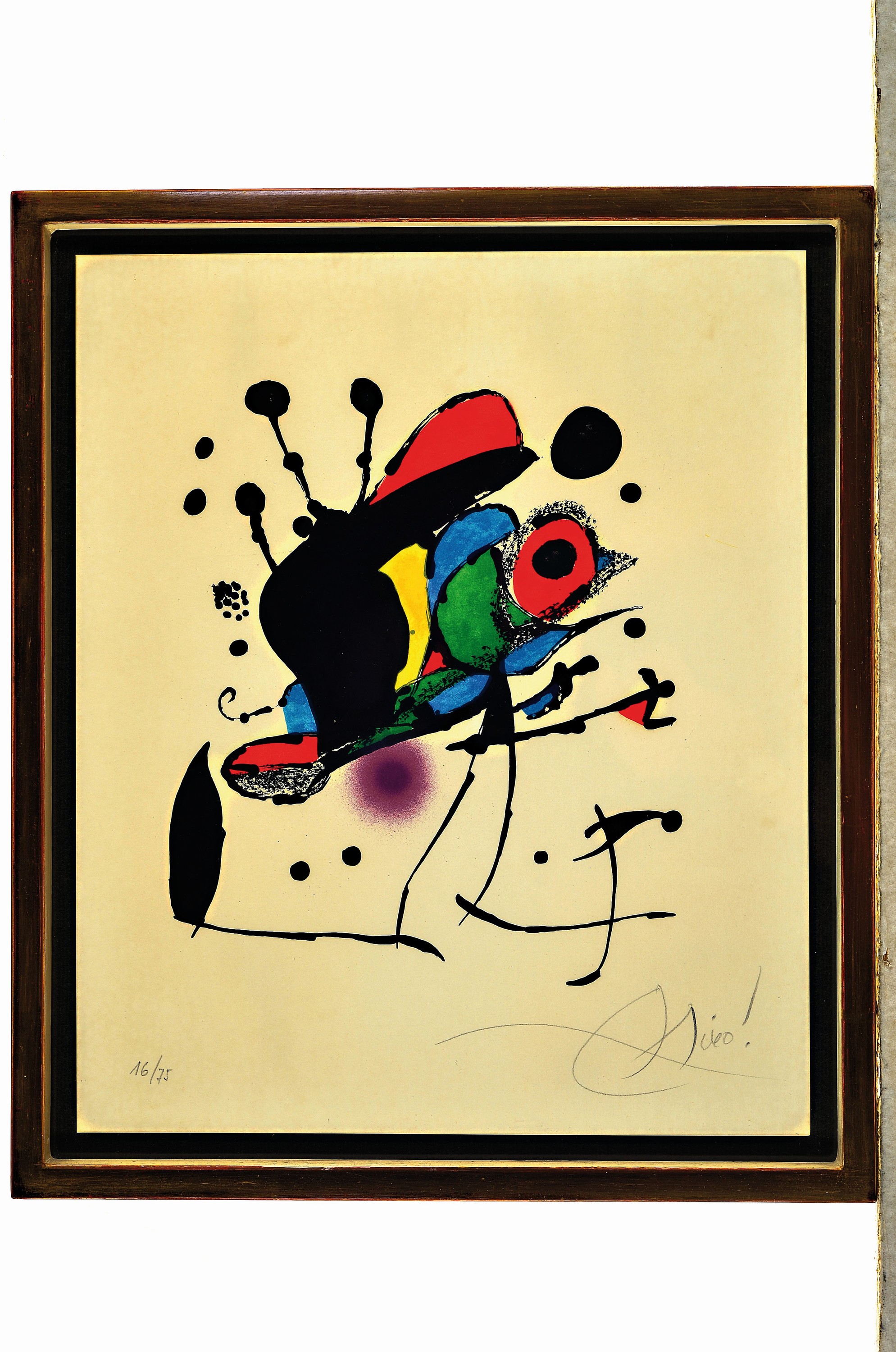 Detail k: Joan Miro, 1893-1983, Farblithographie, "XV Premi Internacional de Dibuix Joan Miro", 1976, Ed. 16/75, handsigniert, Platte 24x22 cm, unter ...
