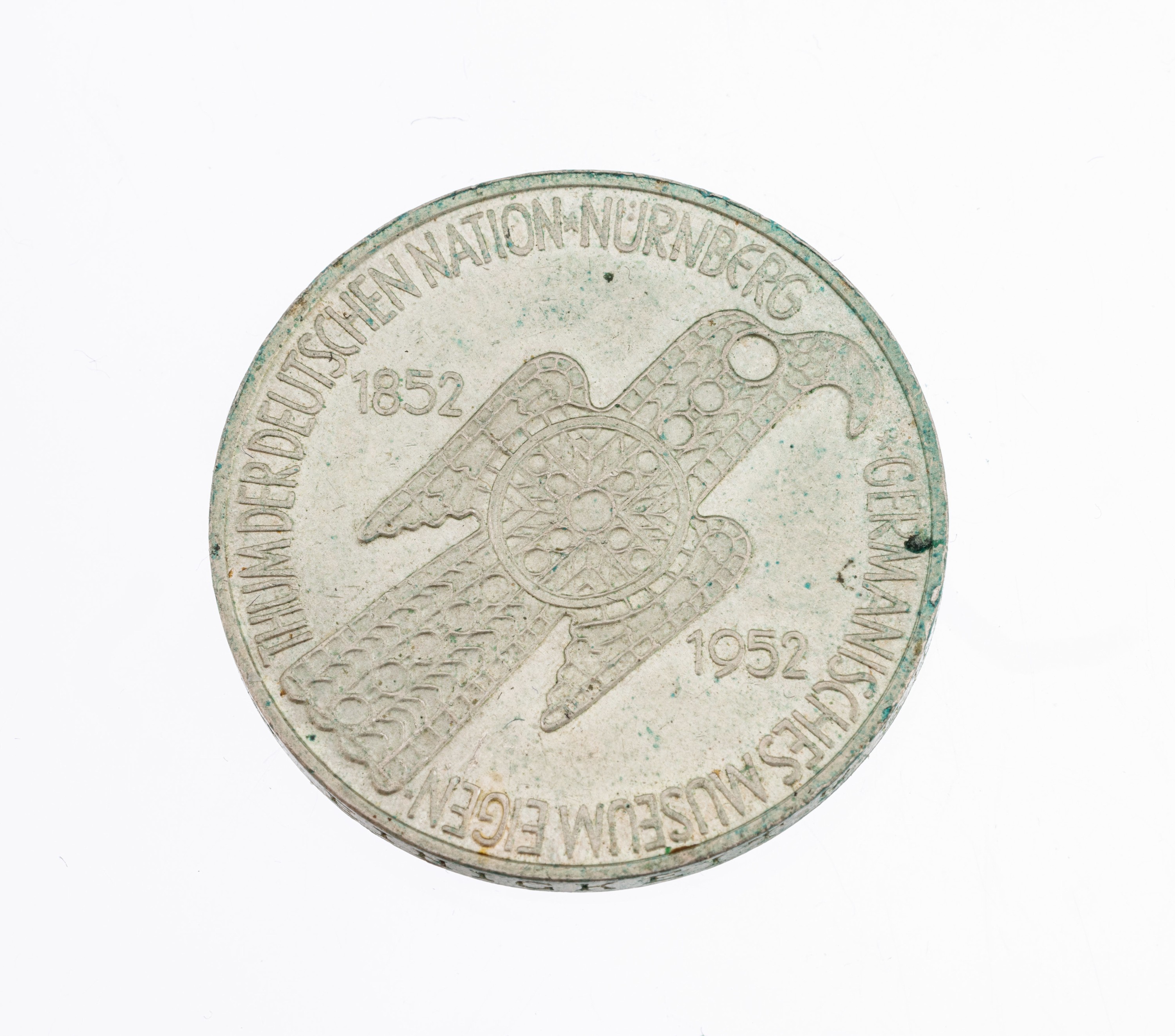 Silbermünze 5 Mark, Deutschland 1952, Germanisches Museum Nürnberg