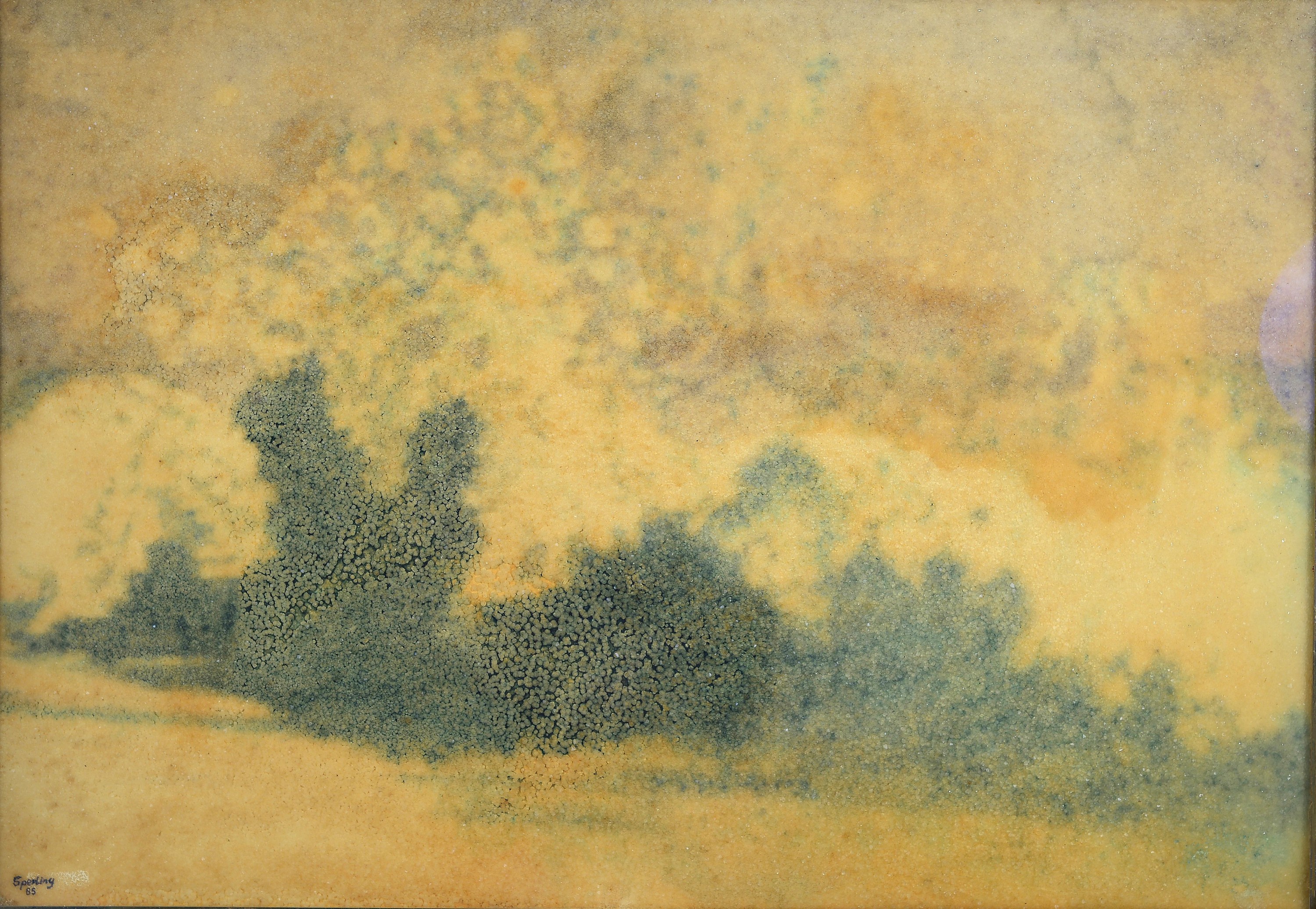Bodo Sperling, geb. 1952 Hanau, Kristalltafelbild, Frühwerk aus der Serie der "Kristallobjekte", unterschiedlich farbig gewachsene ...