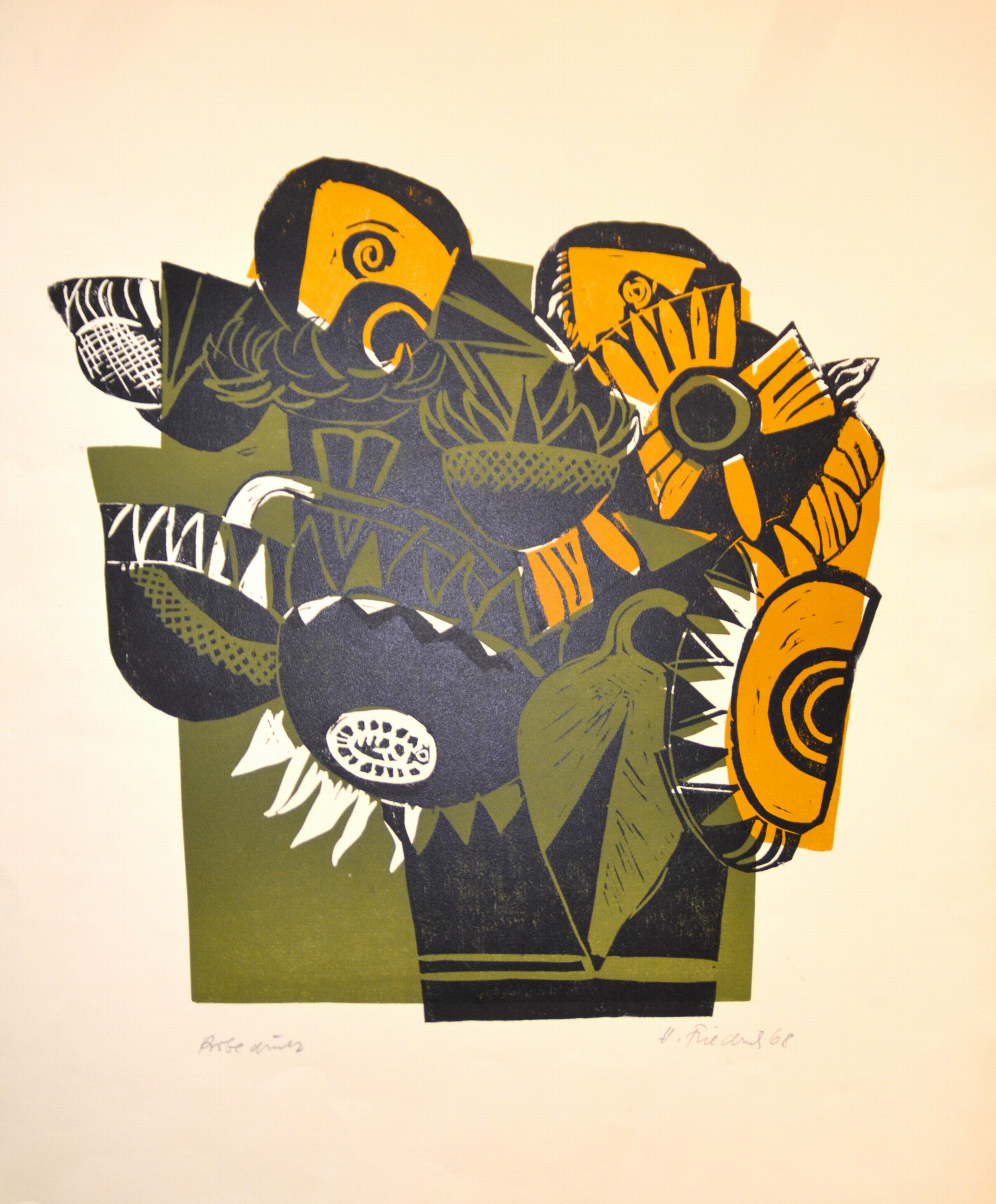 Detail m: Heinz Friedrich, 1924-2018 Schwetzingen, 5 Lithographien, "Salzburger Welttheater" Ed.36/70 1993; "Der Meisenbaum" e.a. 1989; ...