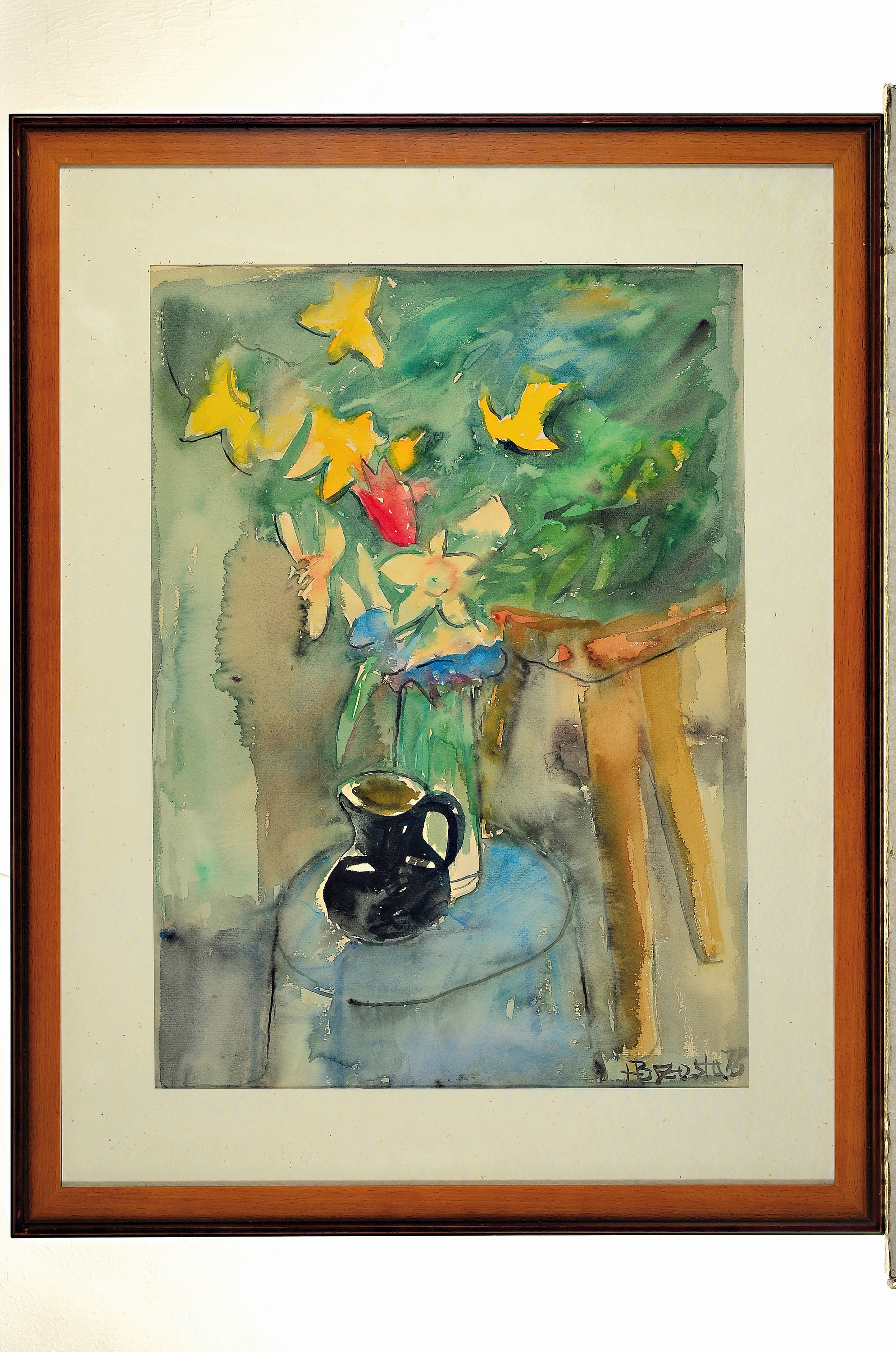 Detail k: Heinz Brzoska, 1942 Kattowitz-2015 Ludwigshafen, 2 Aquarelle, Blumenstillleben,handsigniert, datiert 1975 und 1977, je unter Glas gerahmt 70x56 cm