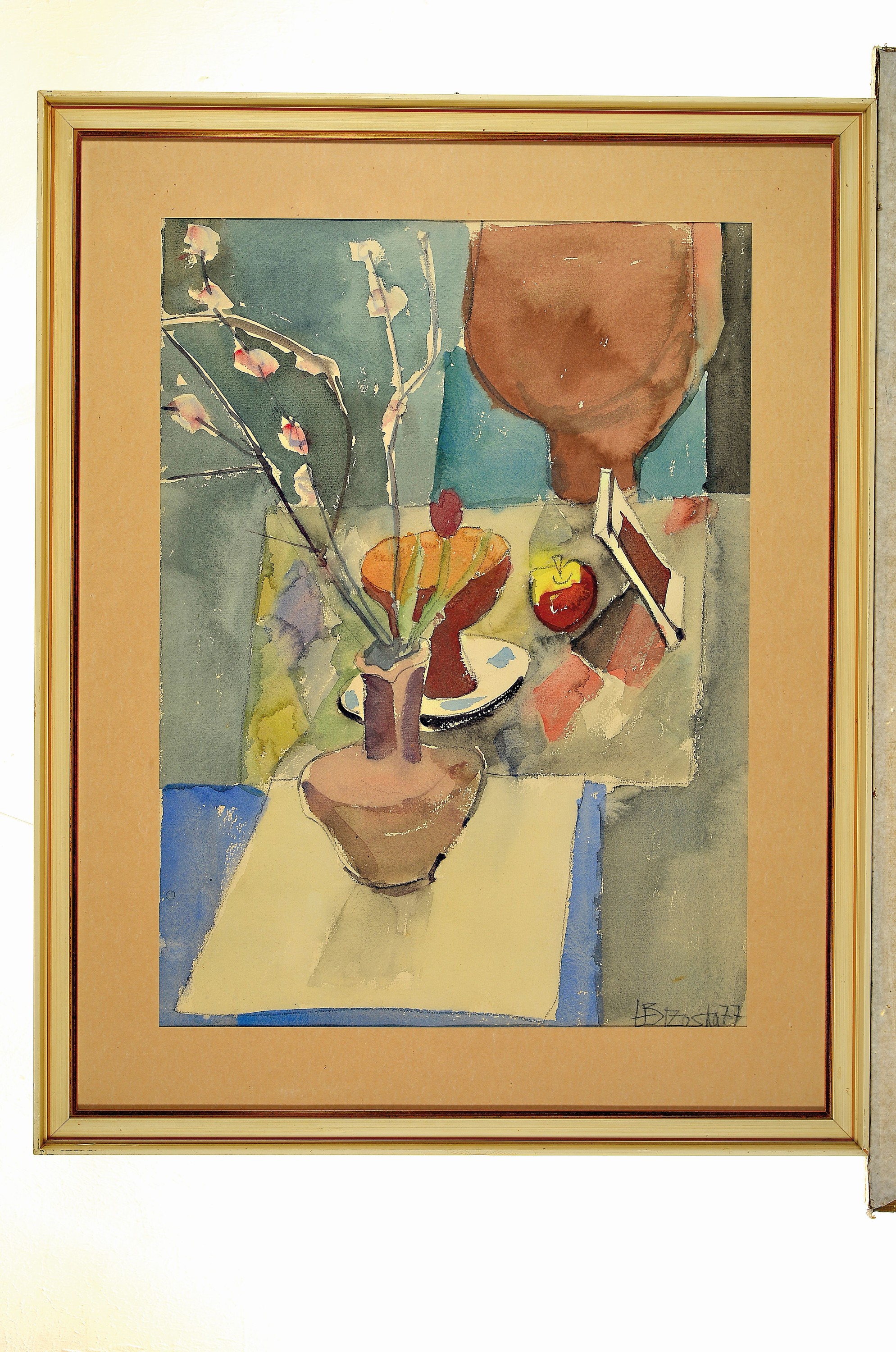 Detail l: Heinz Brzoska, 1942 Kattowitz-2015 Ludwigshafen, 2 Aquarelle, Blumenstillleben,handsigniert, datiert 1975 und 1977, je unter Glas gerahmt 70x56 cm