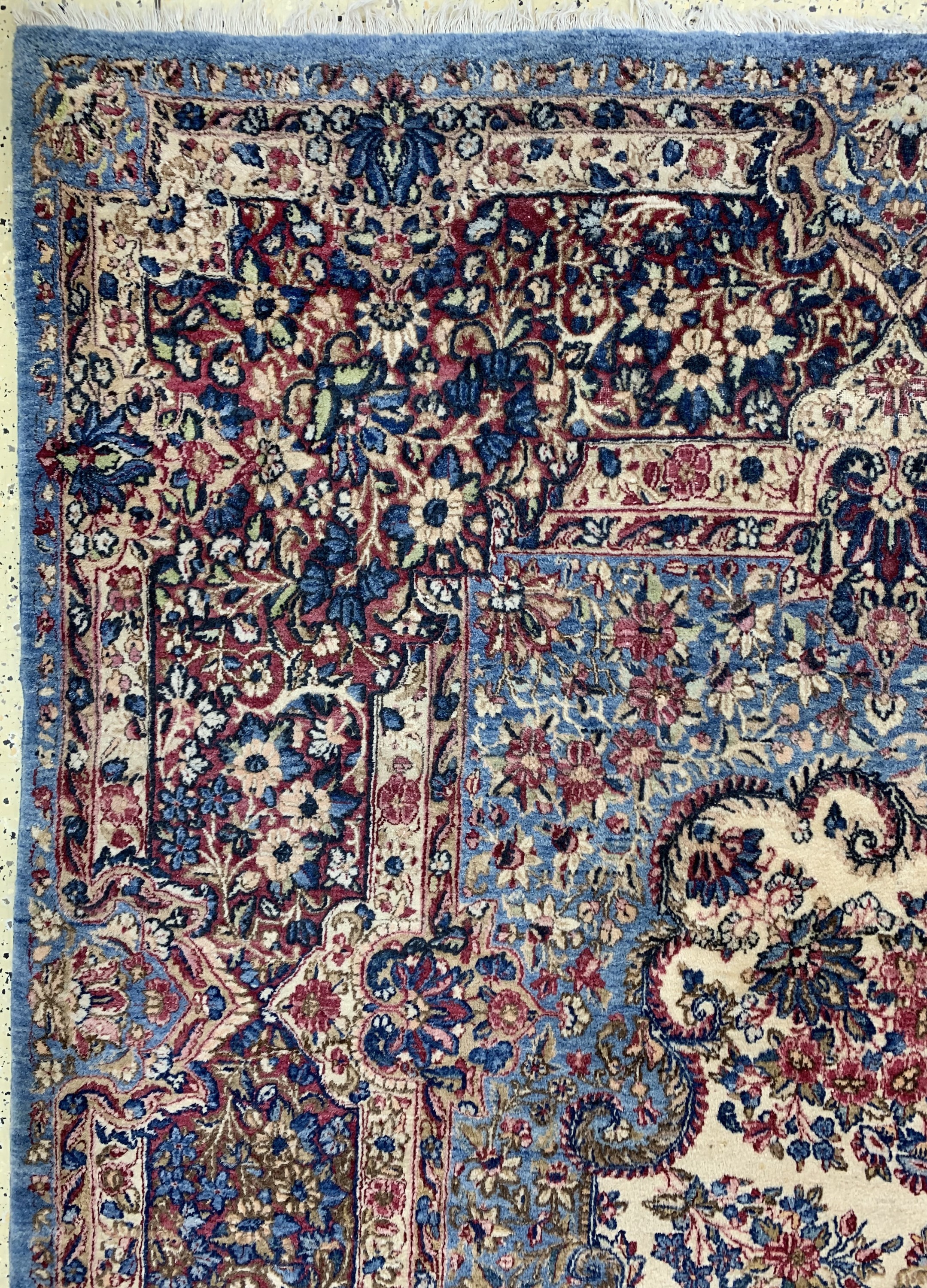Detail d: Kerman"Lawar"antik, Persien, um 1900, Wolleauf Baumwolle, ca. 440 x 305 cm, EHZ: 3