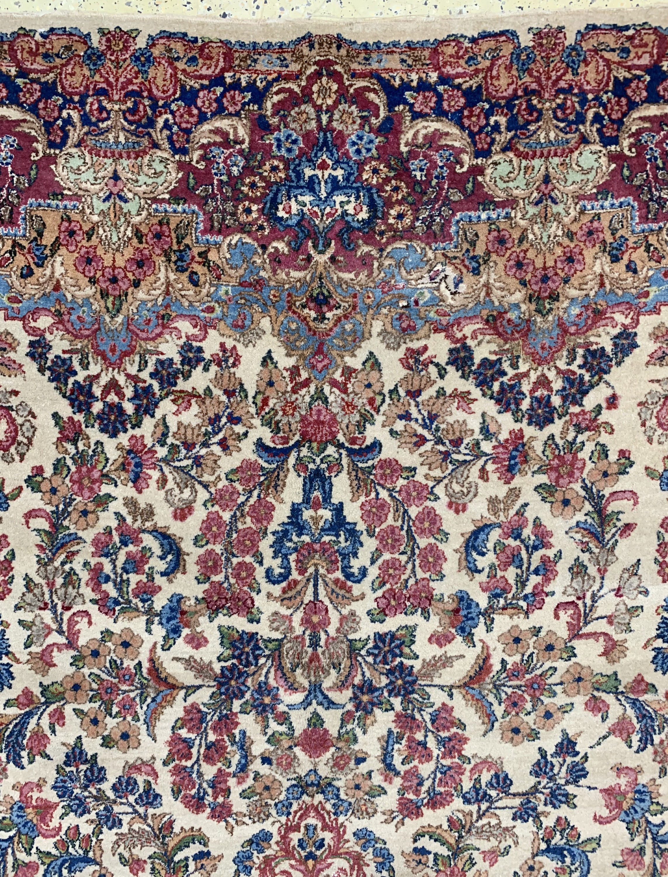 Detail e: Kerman"Lawar"antik, Persien, um 1900, Wolleauf Baumwolle, ca. 440 x 295 cm, EHZ: 2-3